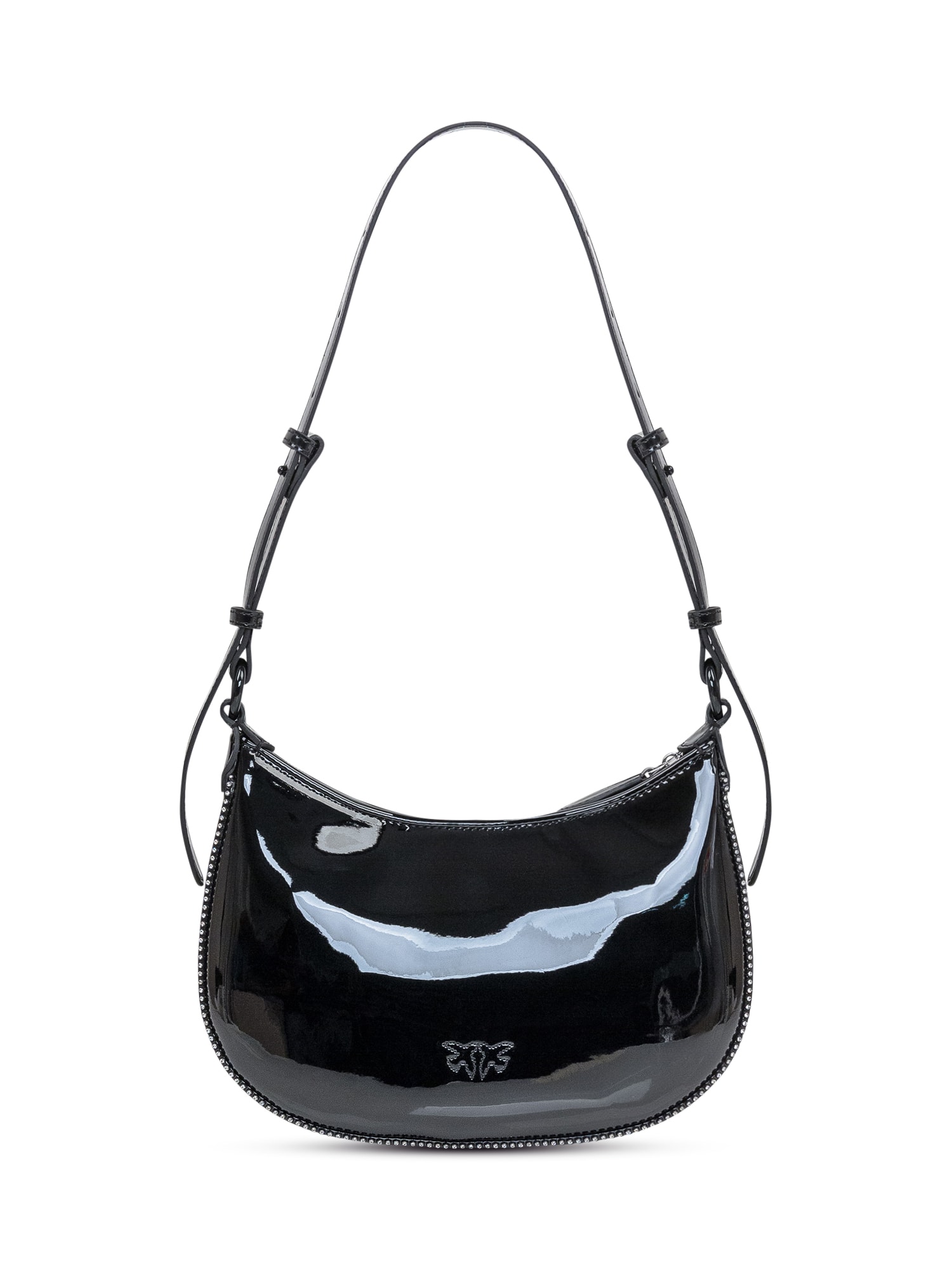 Shop Pinko Half Moon Mini Bag In Nero Limousine