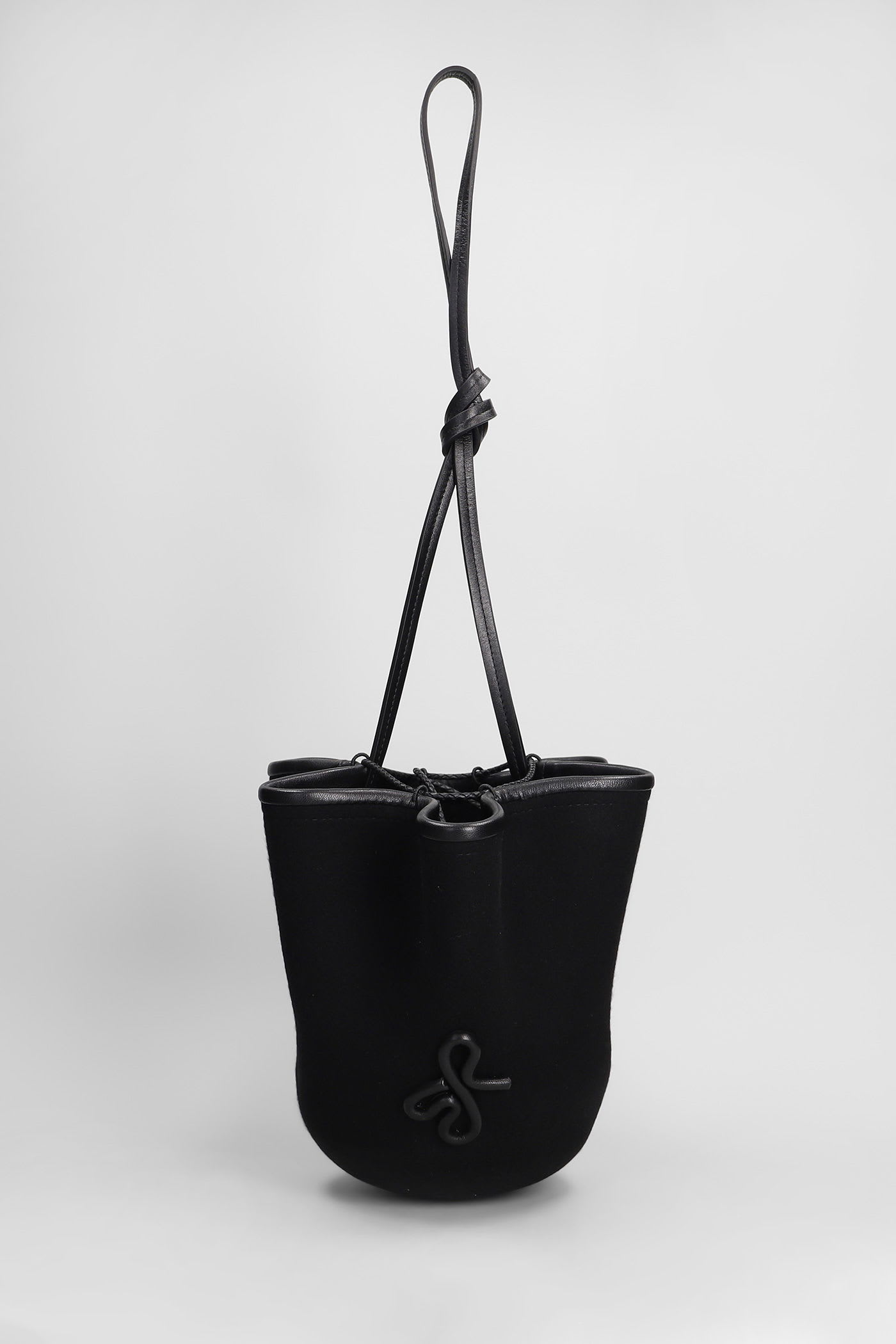 Ruslan Baginskiy The Hatbag Shoulder Bag In Black Wool In Black