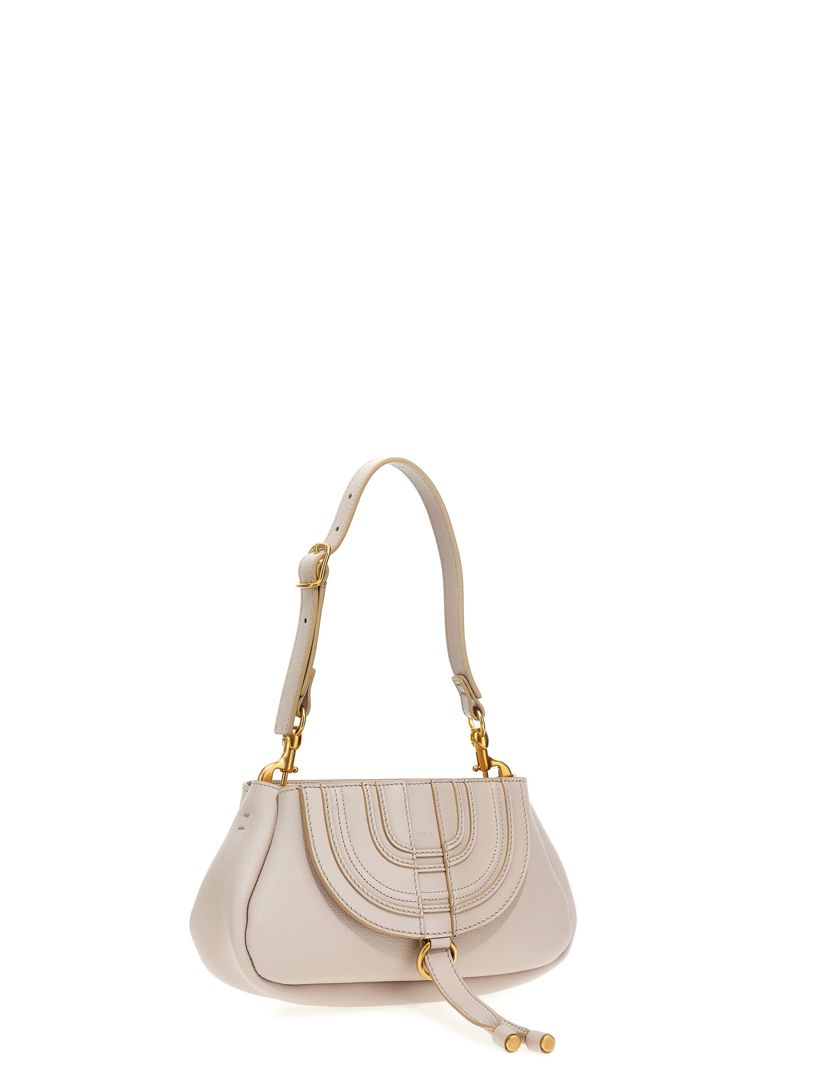 Shop Chloé Marcie Small Shoulder Bag In Grey