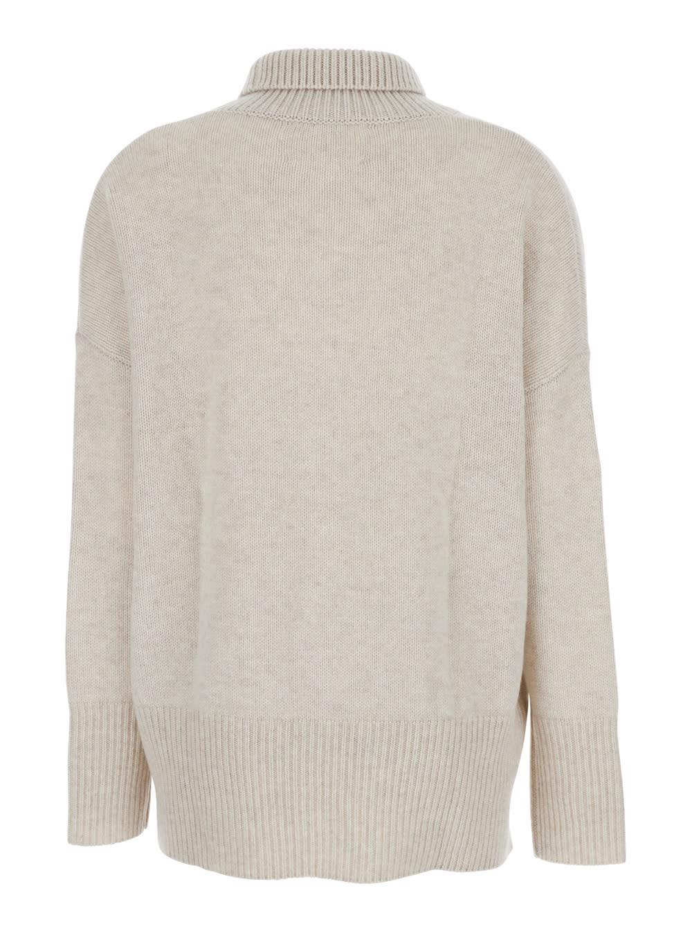 Lisa Yang Heidi White Turtleneck Knit Sweater In Cashmere Woman In White