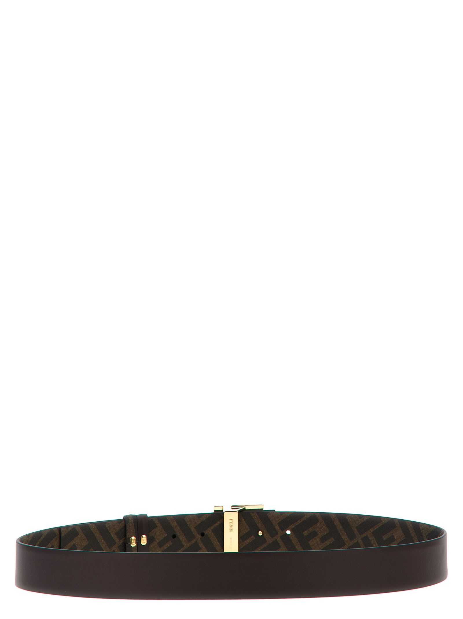 Shop Fendi Squared Ff Reversible Belt In Brown