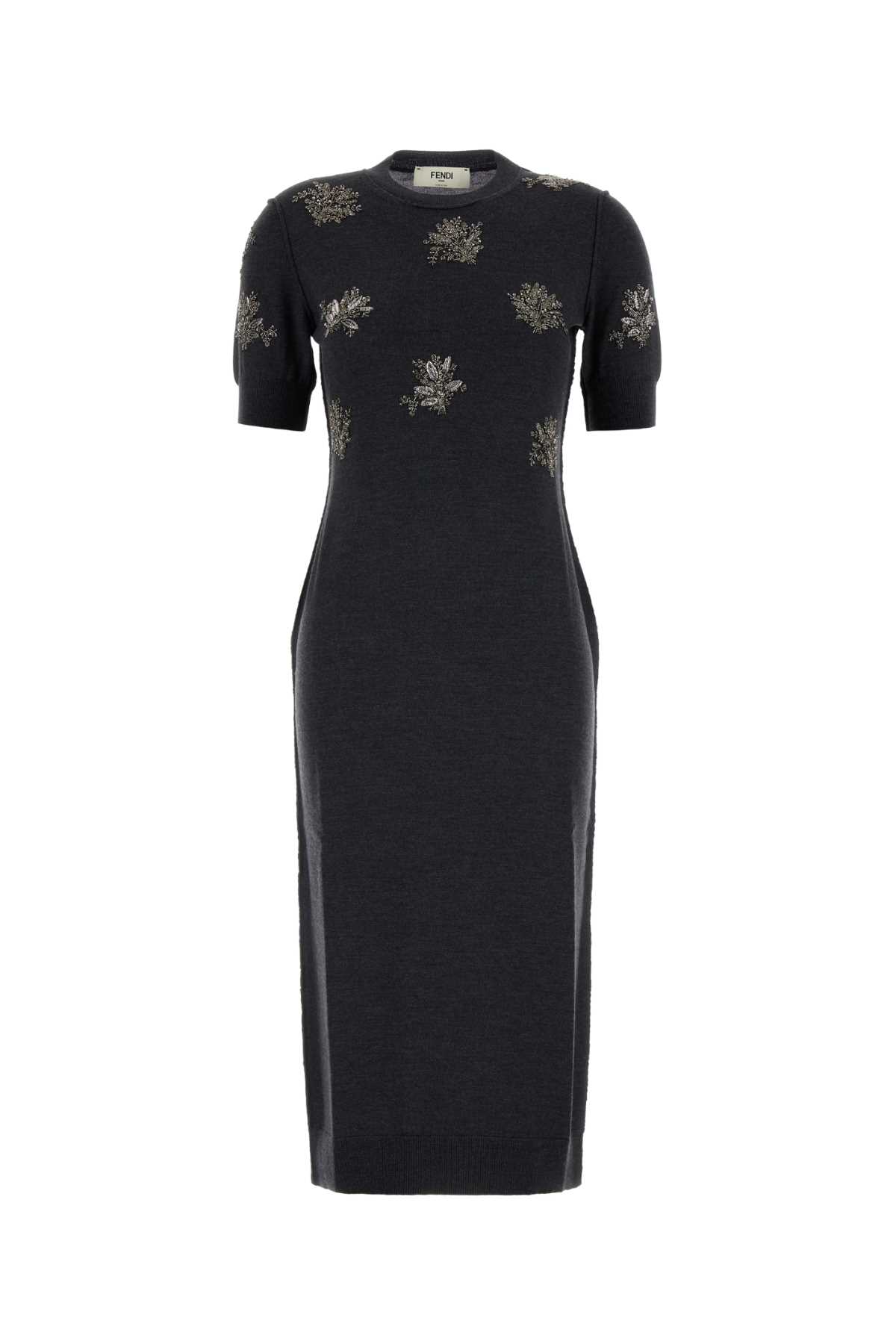 Fendi Charcoal Stretch Wool Dress - Fendi - Modalova