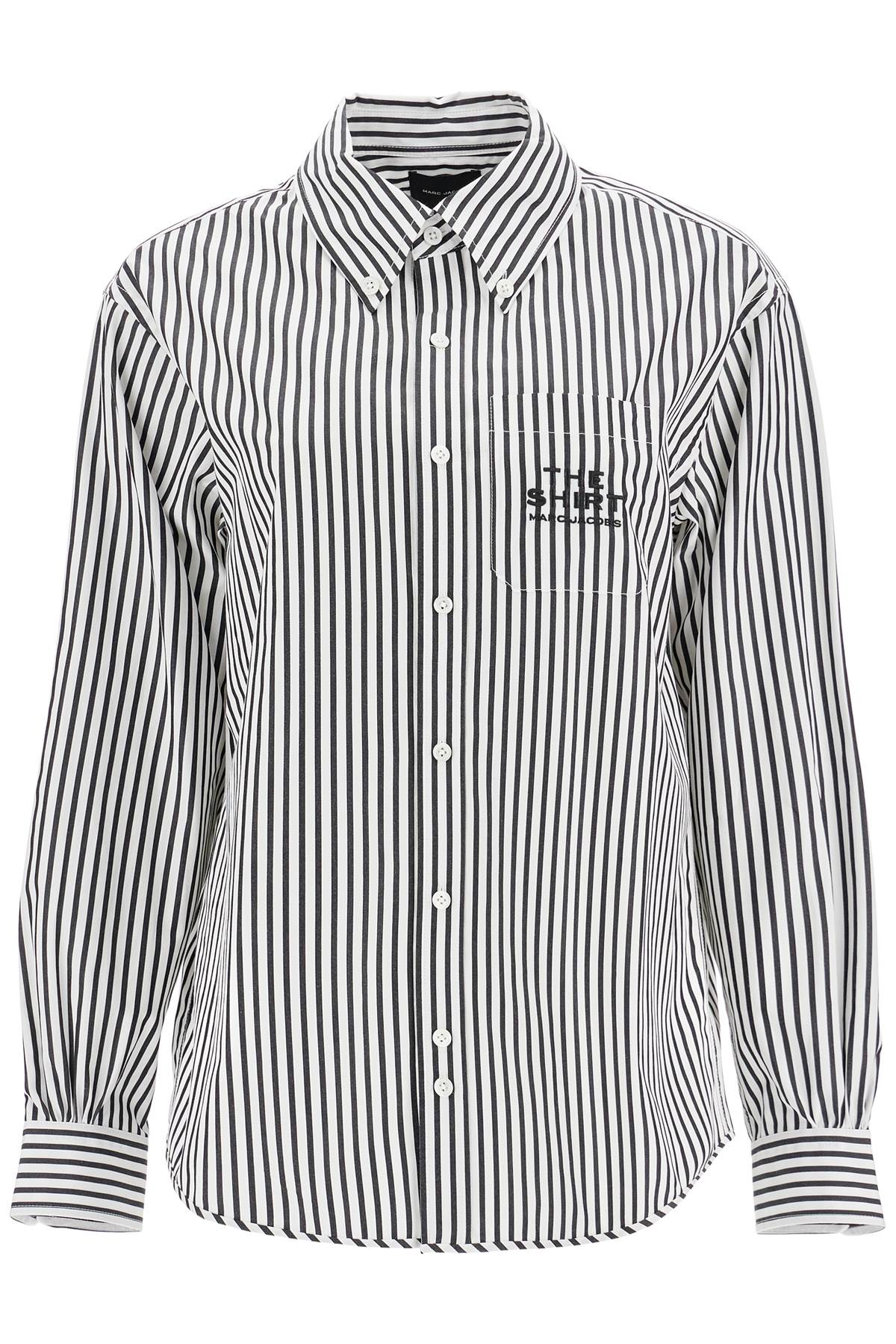 Shop Marc Jacobs Camicia The Striped Shirt In Black/white (white)