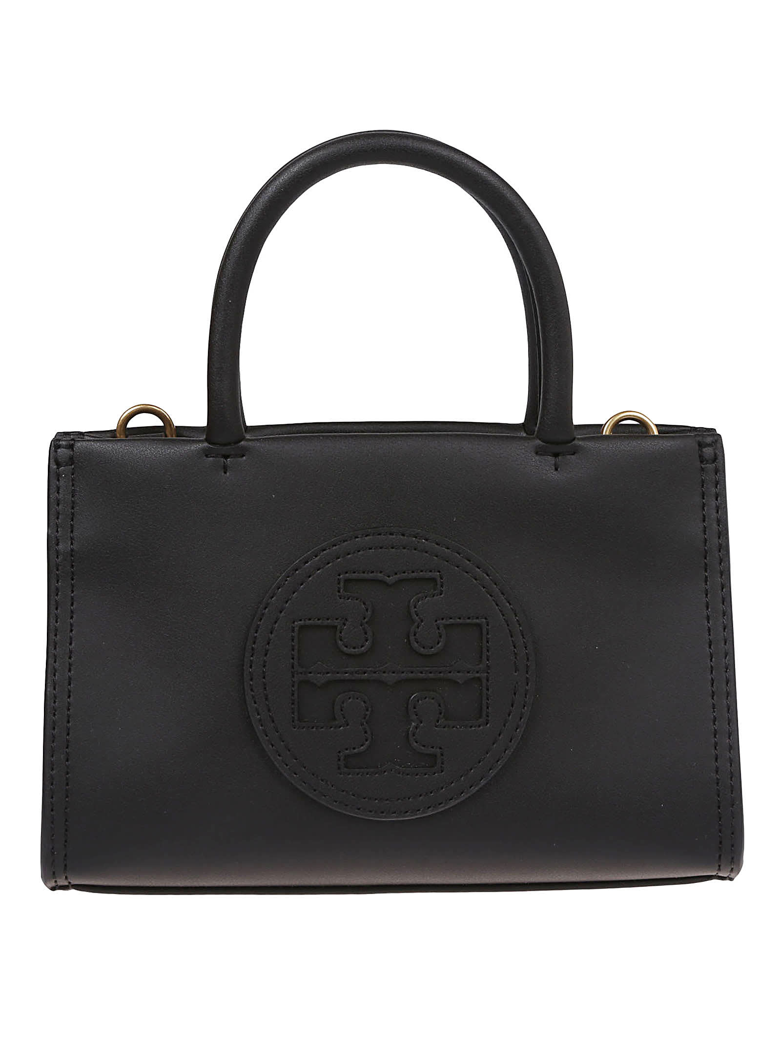 Tory Burch Handbag With Embossed Logo On The Front In Black