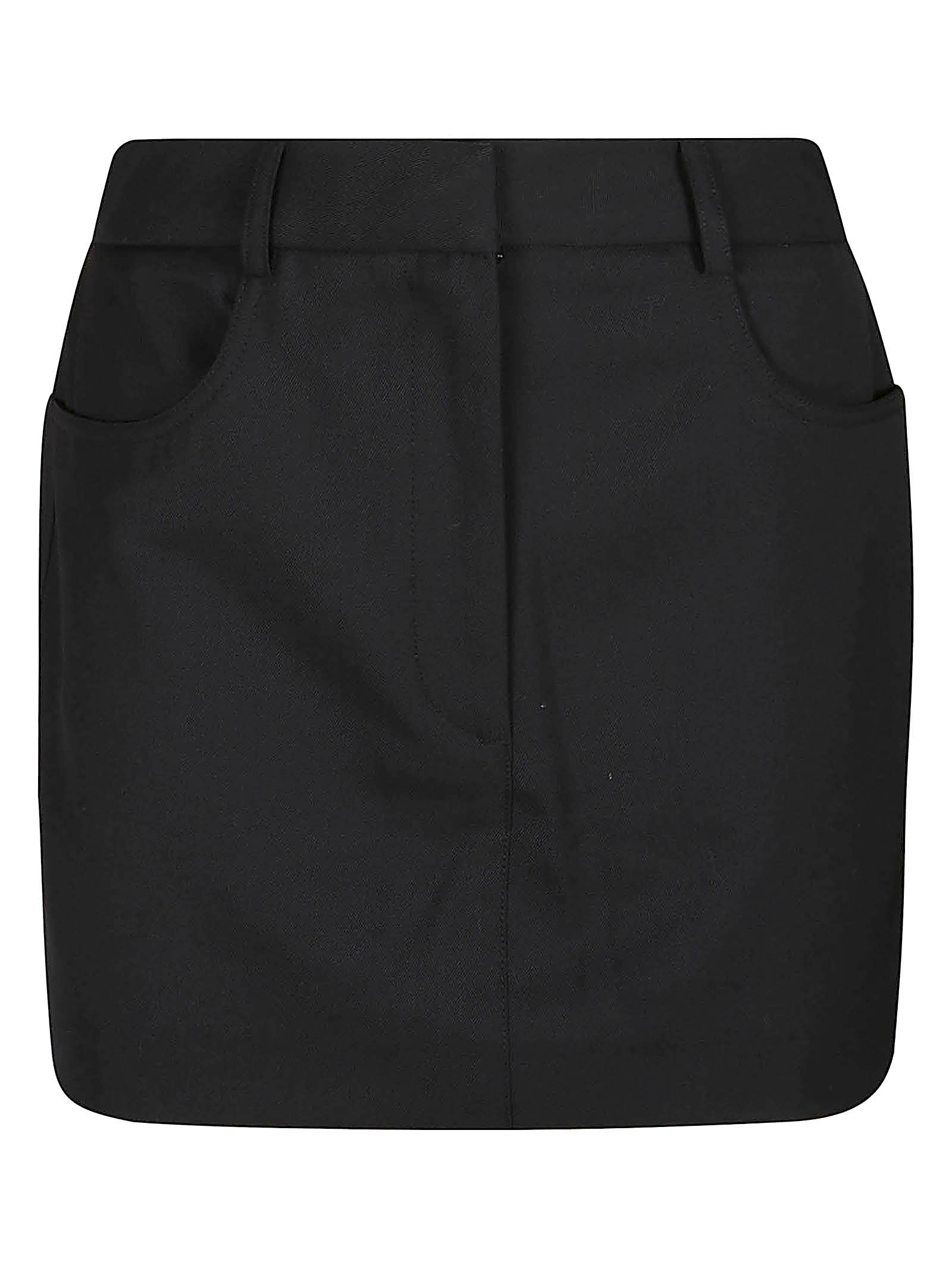 Patched Pocket Plain Midi Skirt
