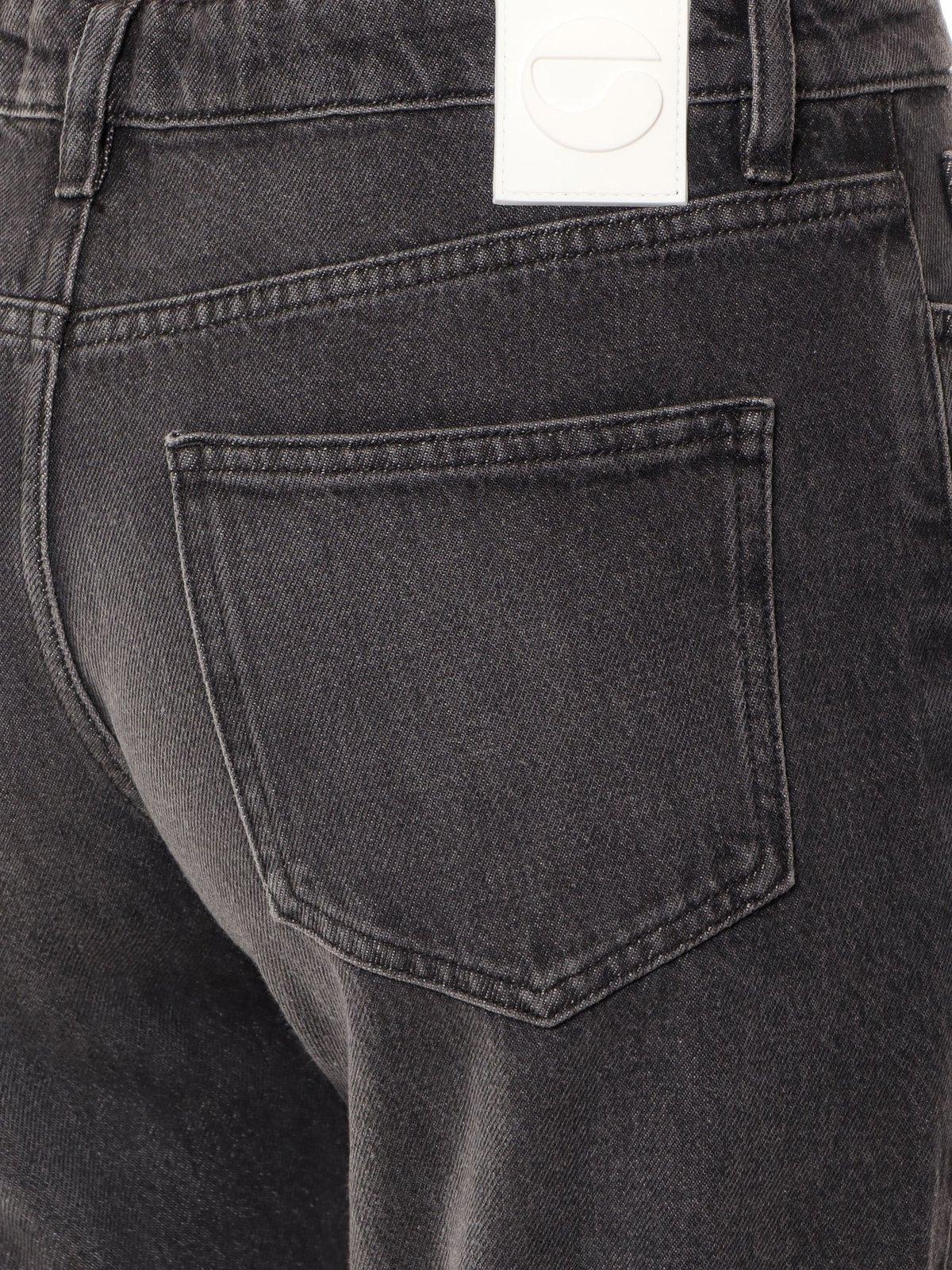 Shop Coperni Logo Patch Mid-rise Jeans In Black