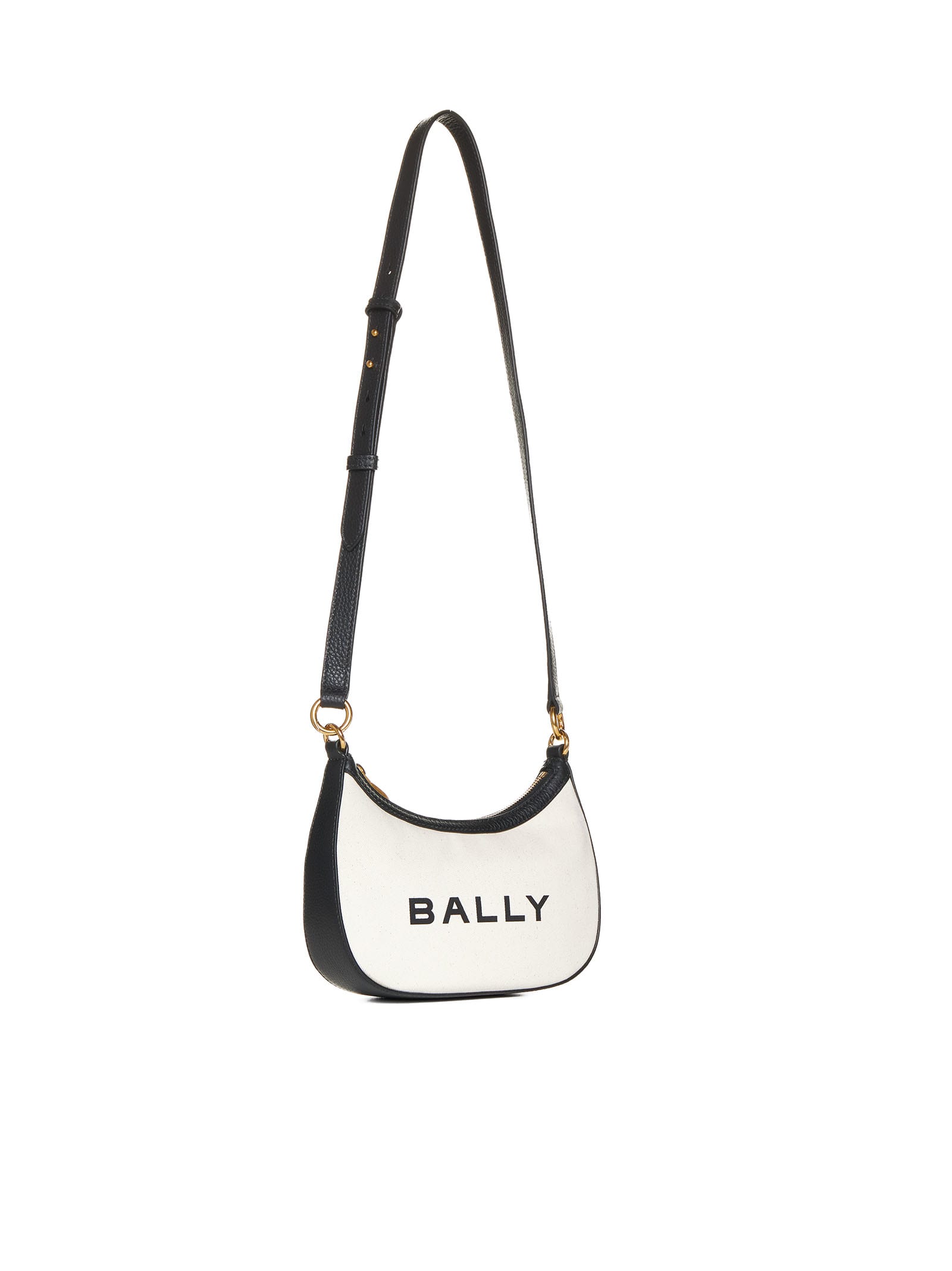 Bally Ellipse Bar Shoulder Bag In Natural/black+oro