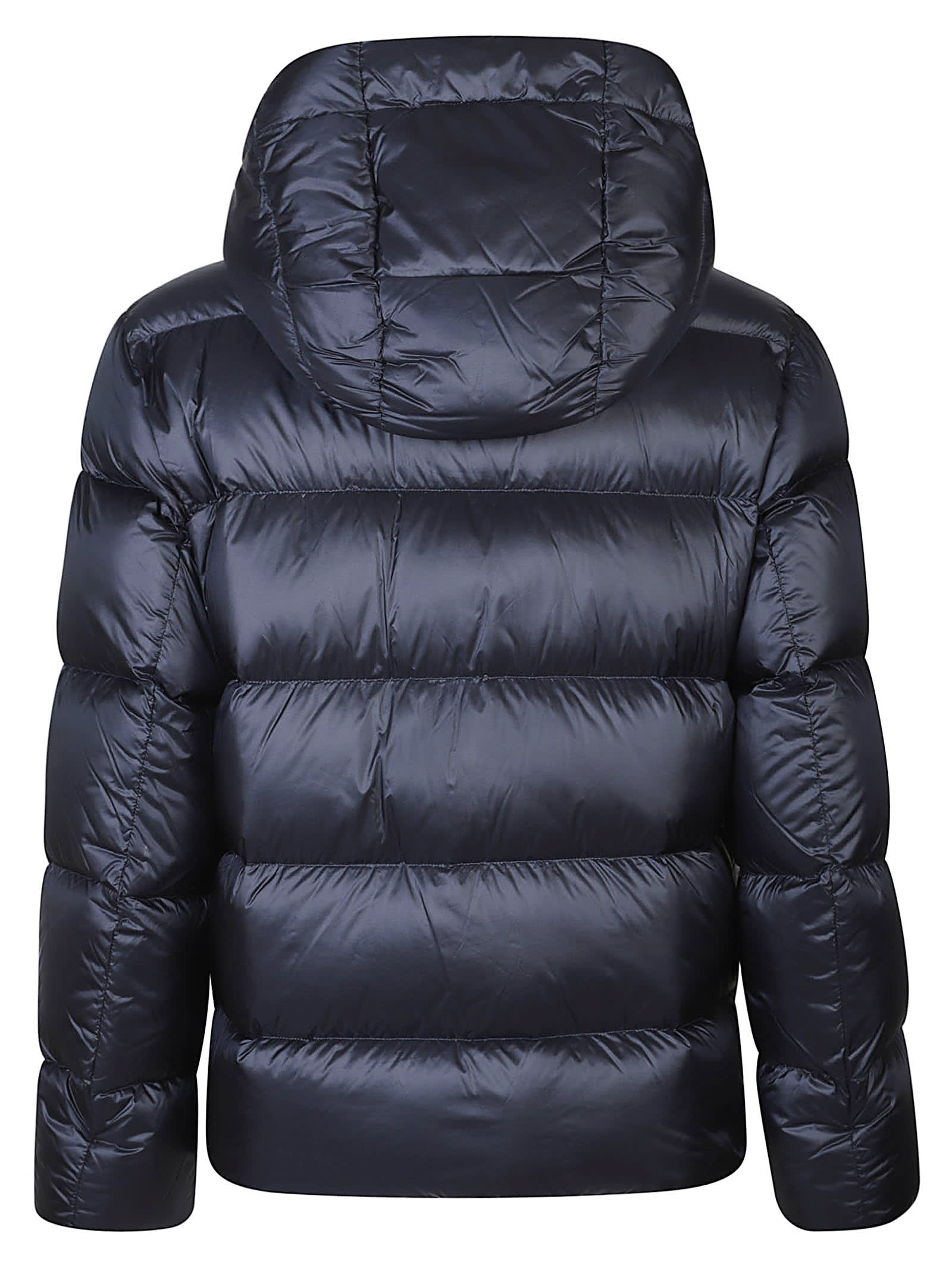 Add Hooded Puffer Jacket In Blue
