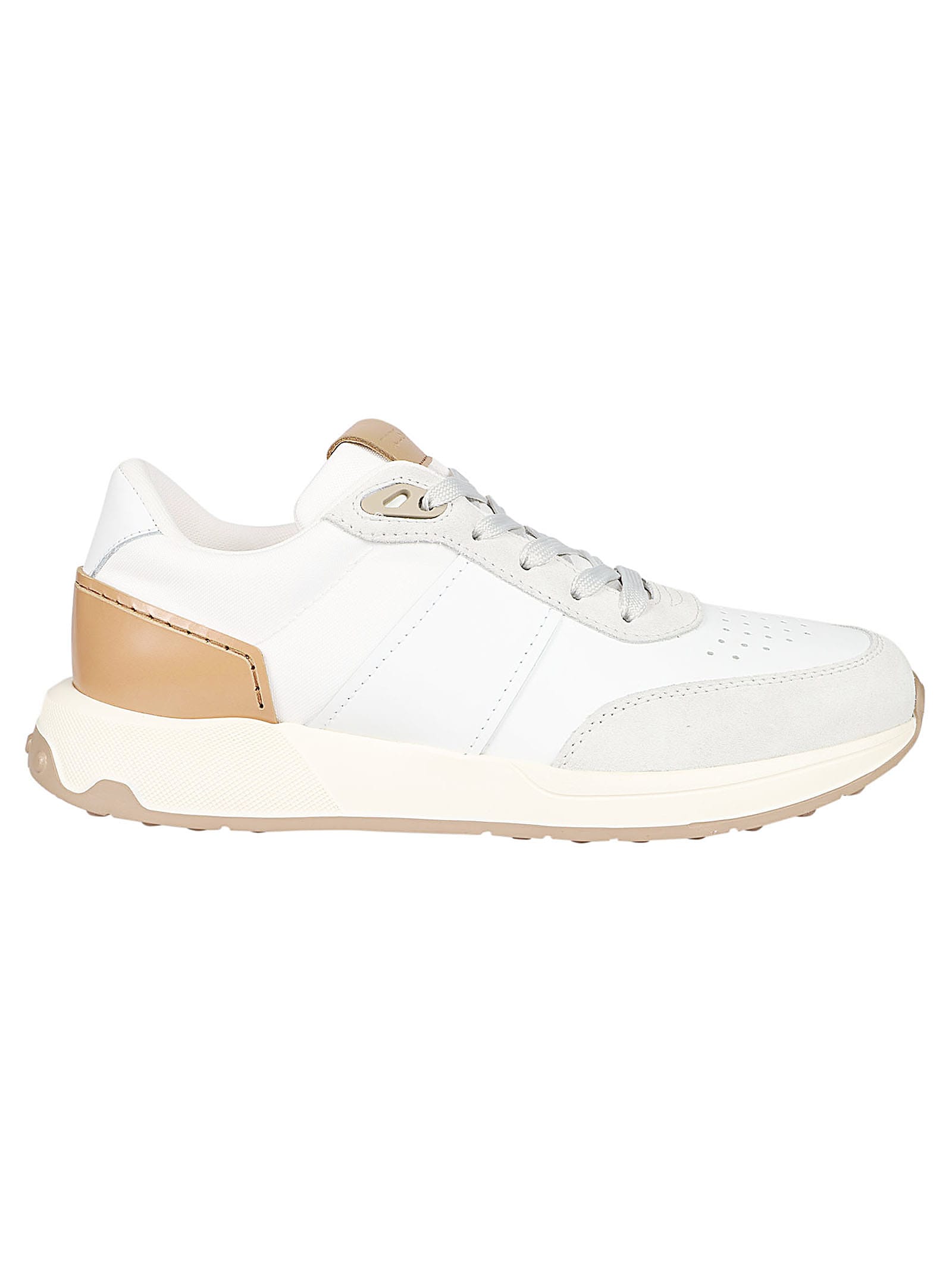 Shop Tod's Running 63k Sneakers In Bianco Latte/bianco/marrone