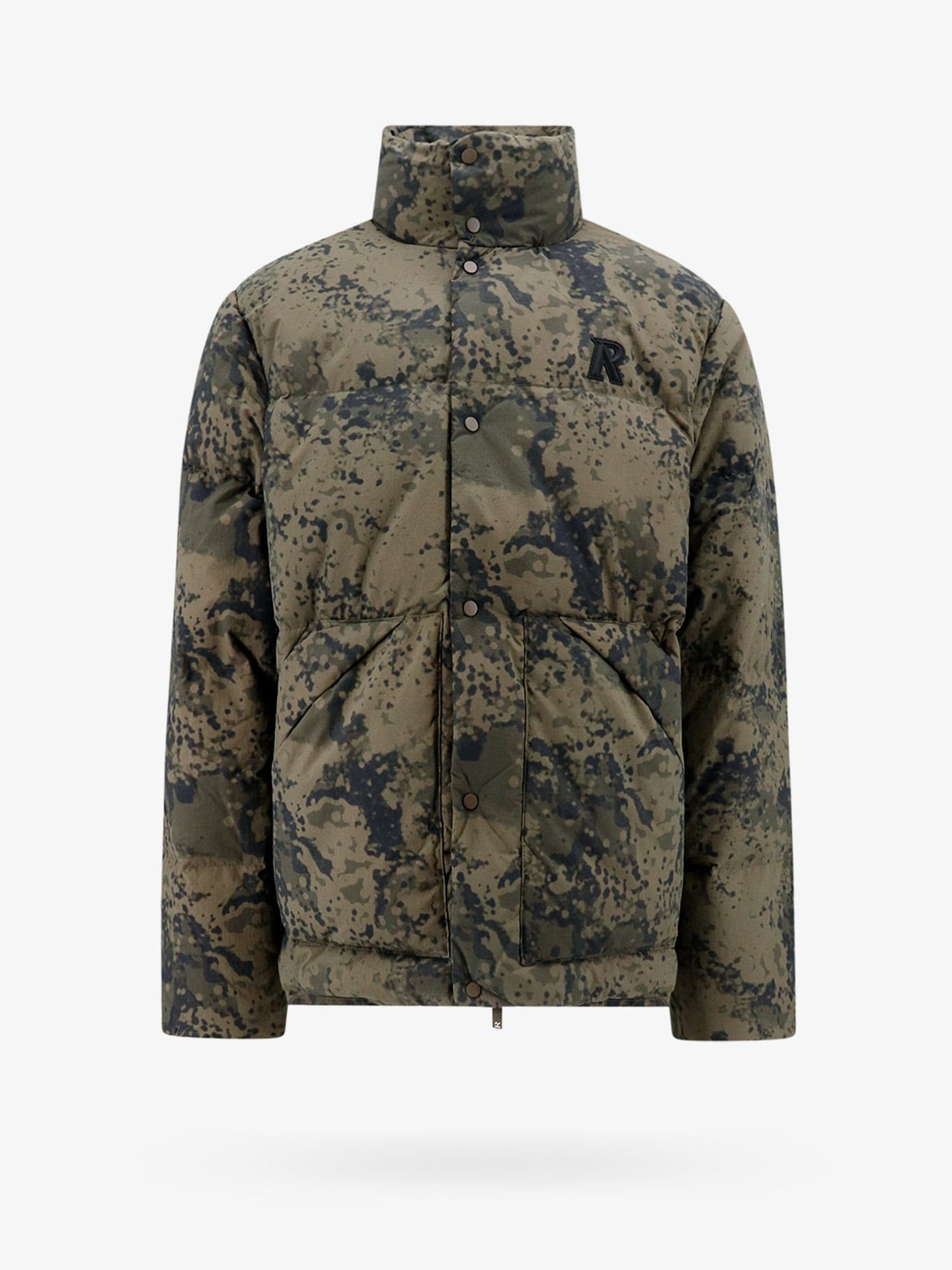 Shop Represent Padded And Quilted Nylon Jacket In Green