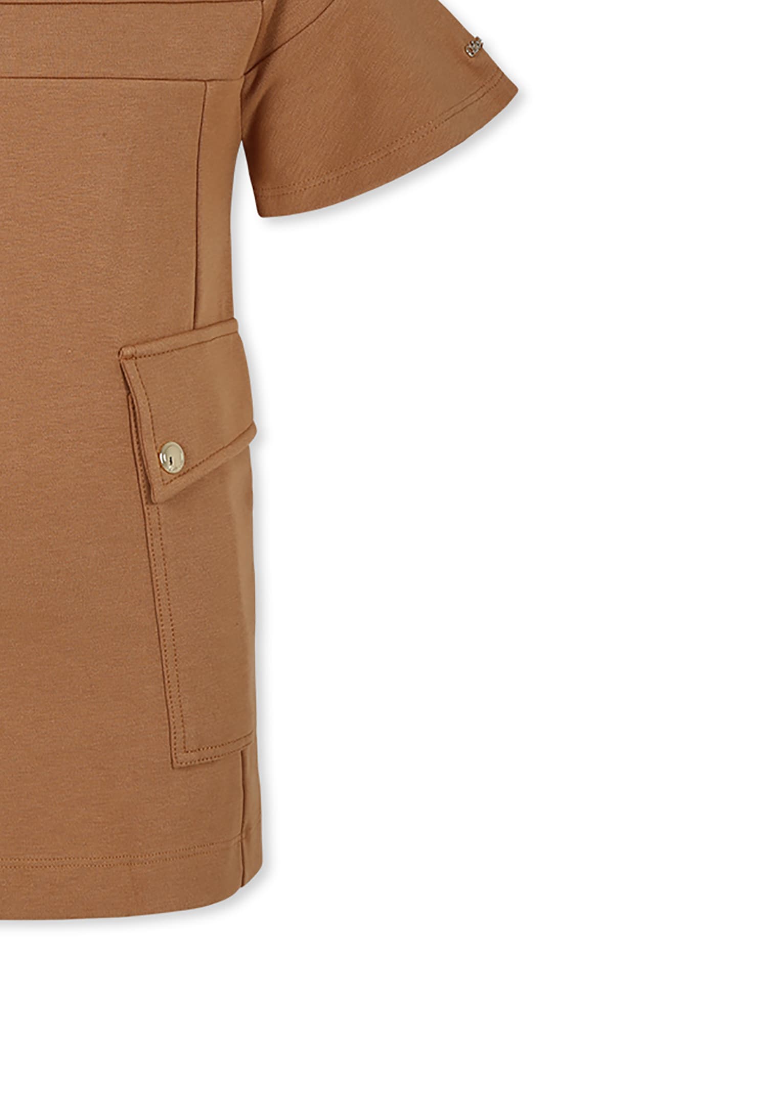 Shop Chloé Brown Dress For Girl With Logo