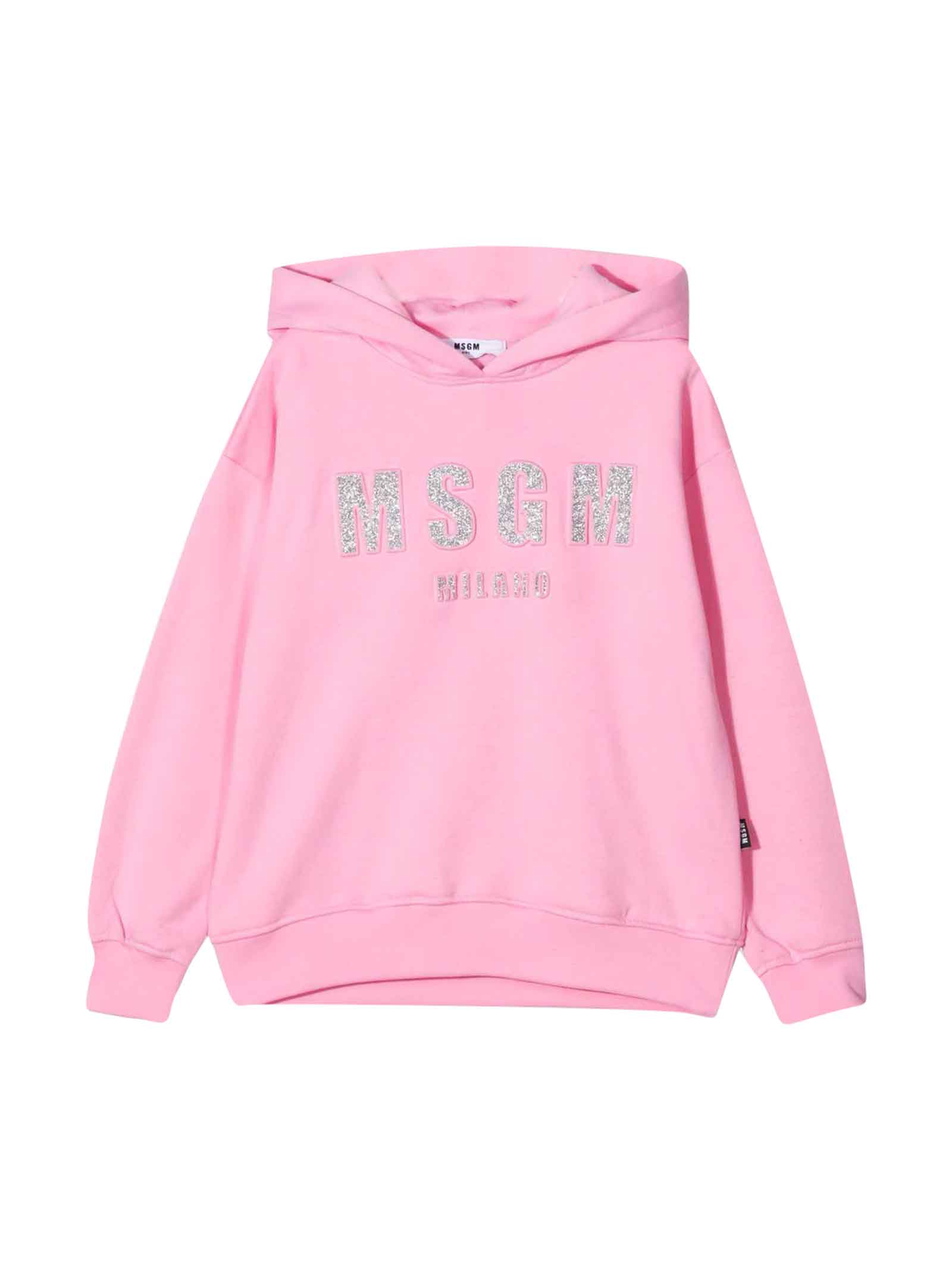 MSGM Pink Sweatshirt With Hood
