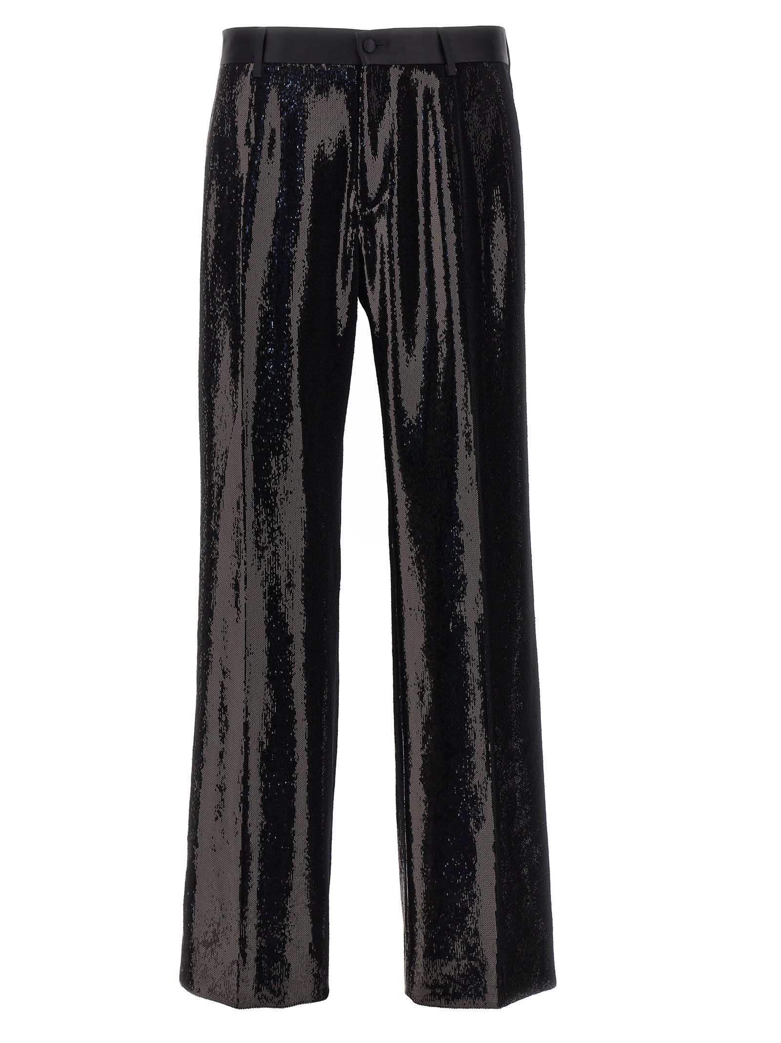 Shop Dolce & Gabbana Sequin Pants In N0000