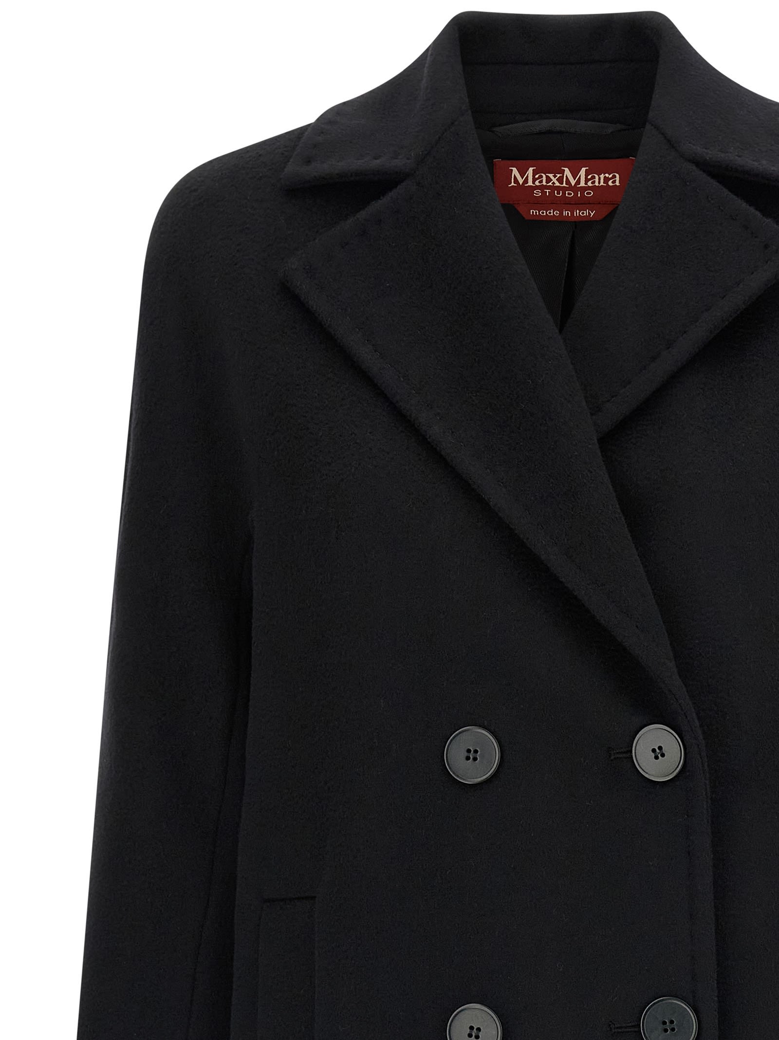 Max Mara Oversized Wool Coat In Black