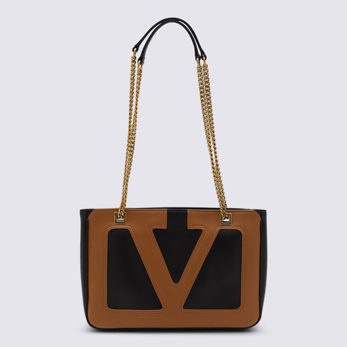 Valentino Black And Brown Viva Superstar Totes In Multi