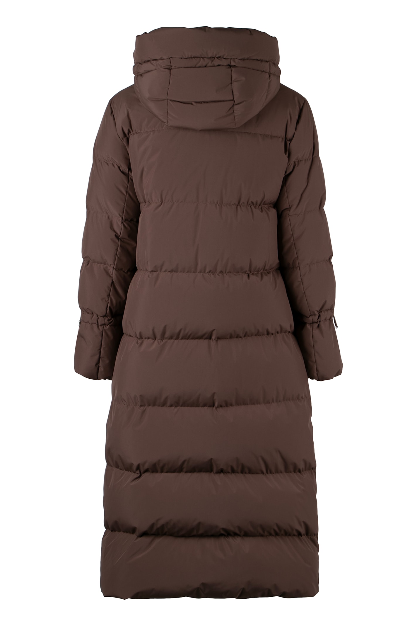 Moorer Breuil Long Hooded Down Jacket In Brown
