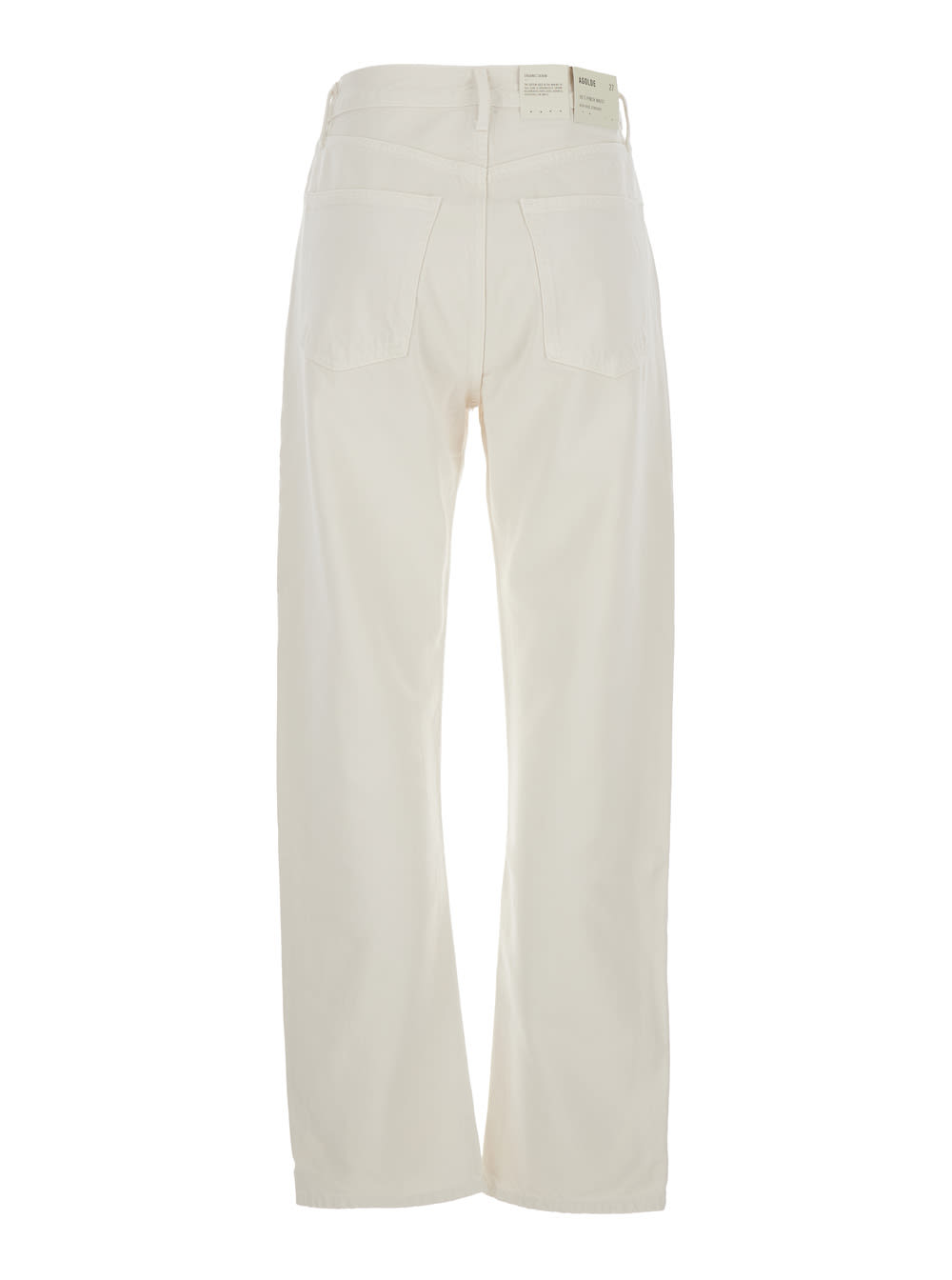 Agolde '90s' White Jeans With Five-pocket Design And Logo Patch On The Rear