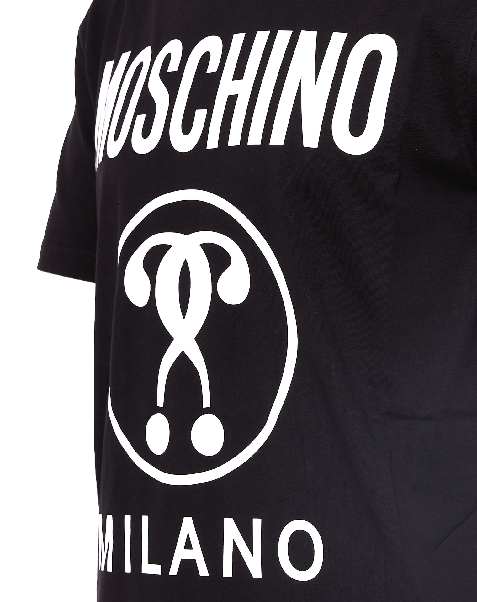 Shop Moschino Double Question Mark Logo T-shirt In Black