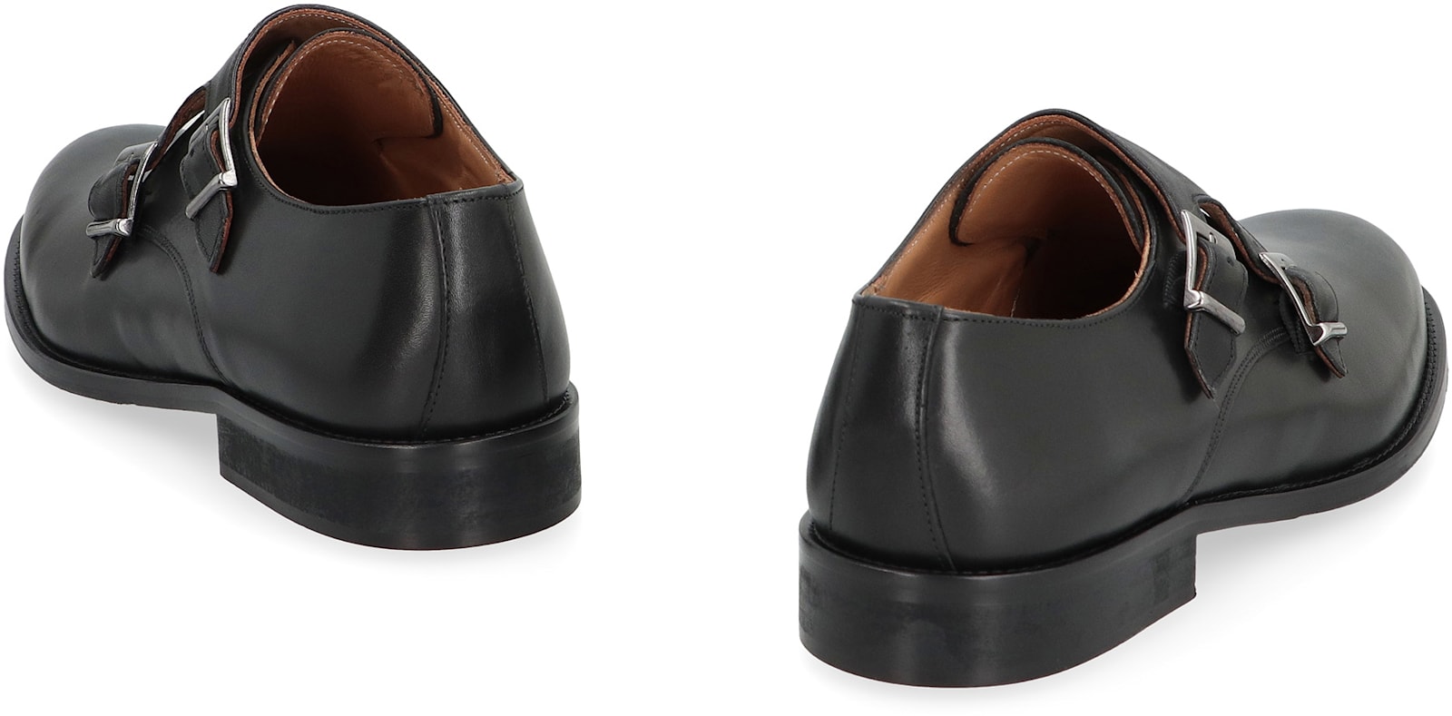 Bruno Magli Leather Monk-strap Shoes In Black