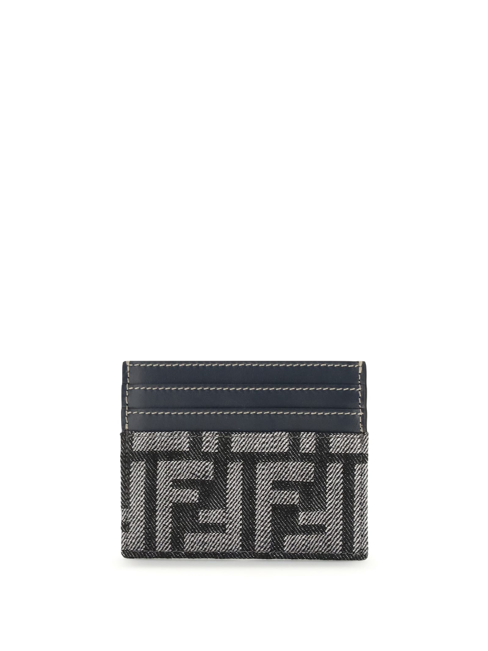 Fendi Embroidered Denim Card Holder