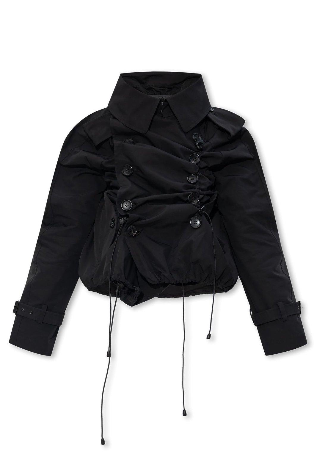 Double Breasted Ruched Padded Jacket