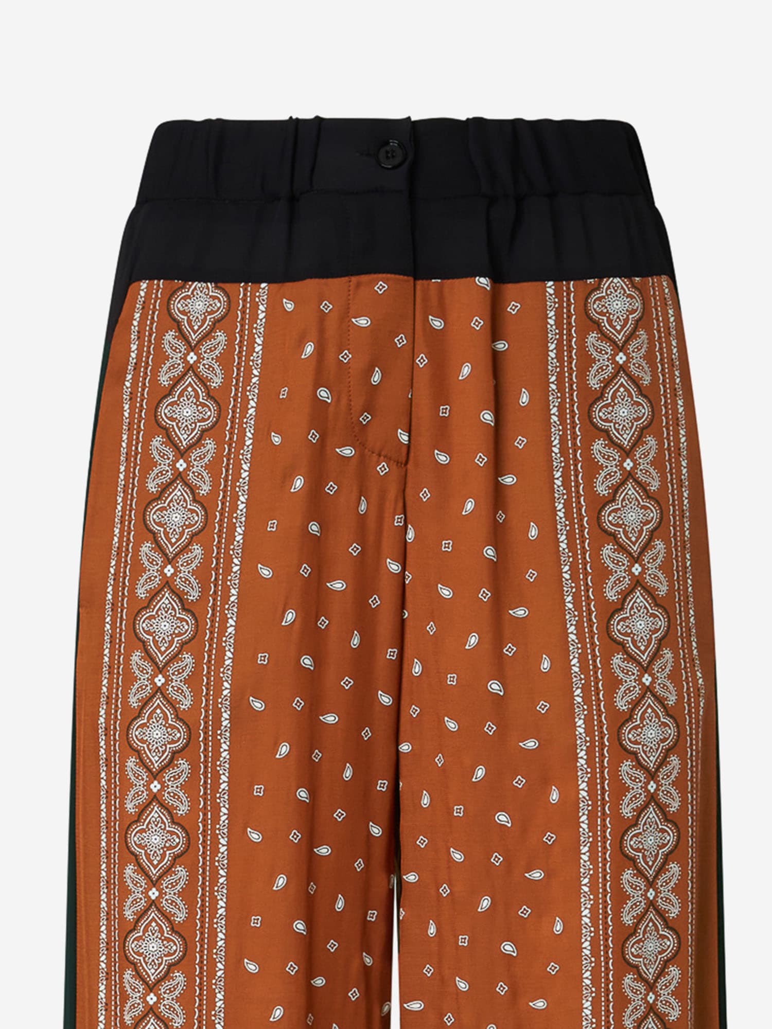 Pinko Wide Bandana Pattern Pants In Brown