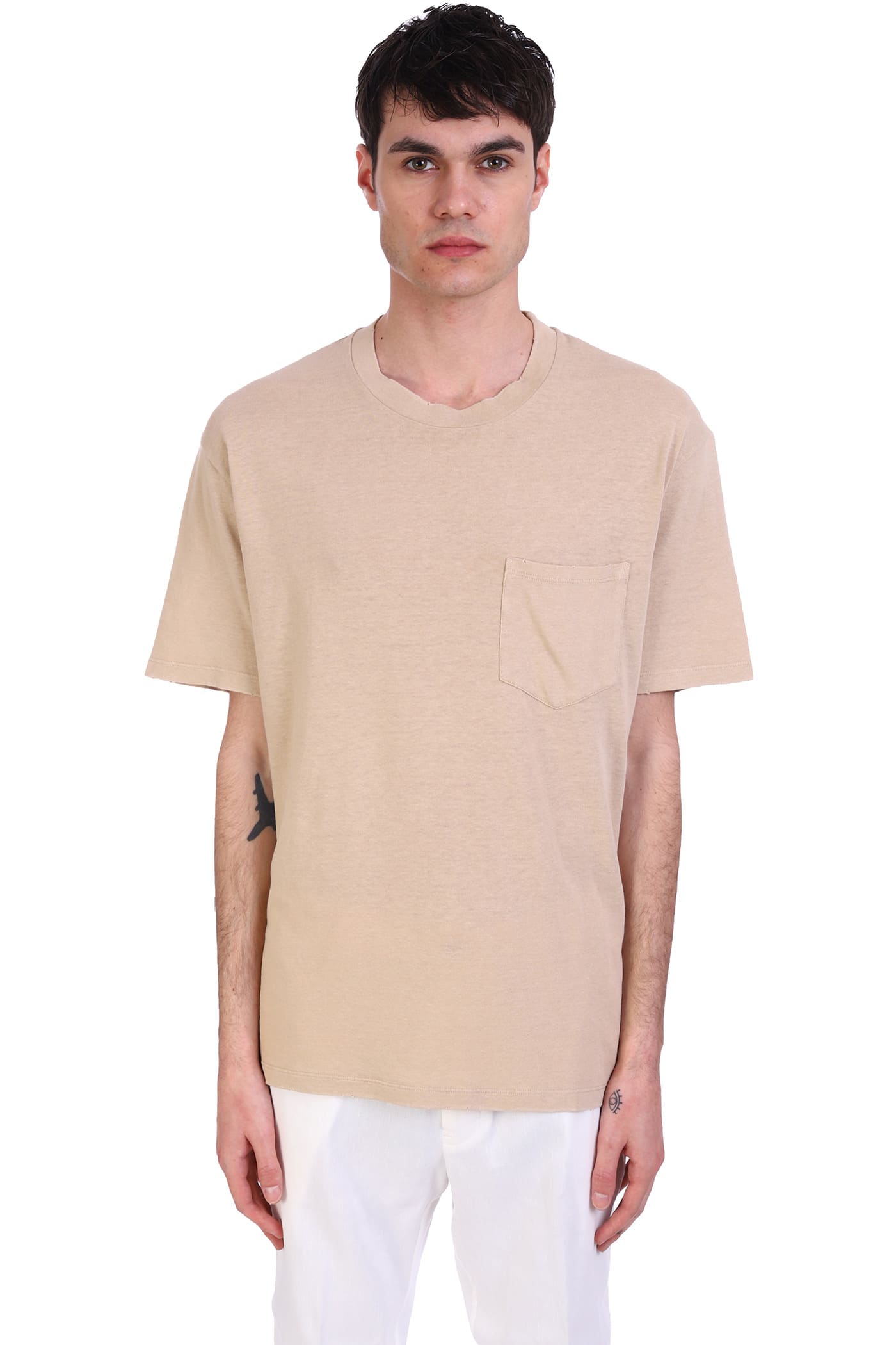 Mauro Grifoni T-shirt In Beige Cotton