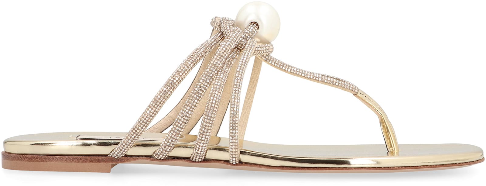 Casadei Embellished Fabric Labuan Thong Slippers In Gold