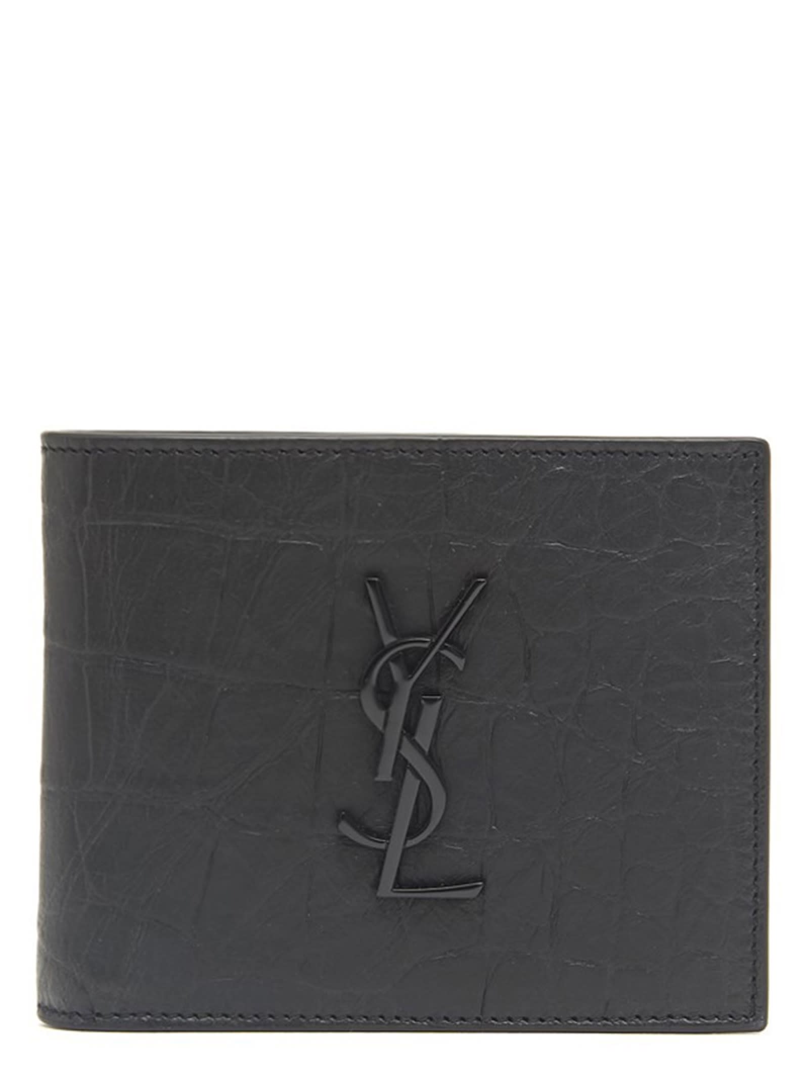 Saint Laurent Monogram Wallet In Black
