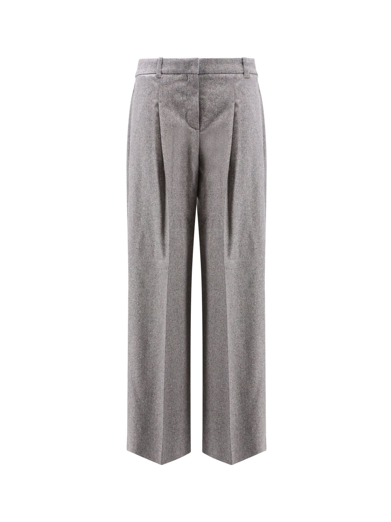 Hugo Boss Melange Wool Blend Trousers In Gray