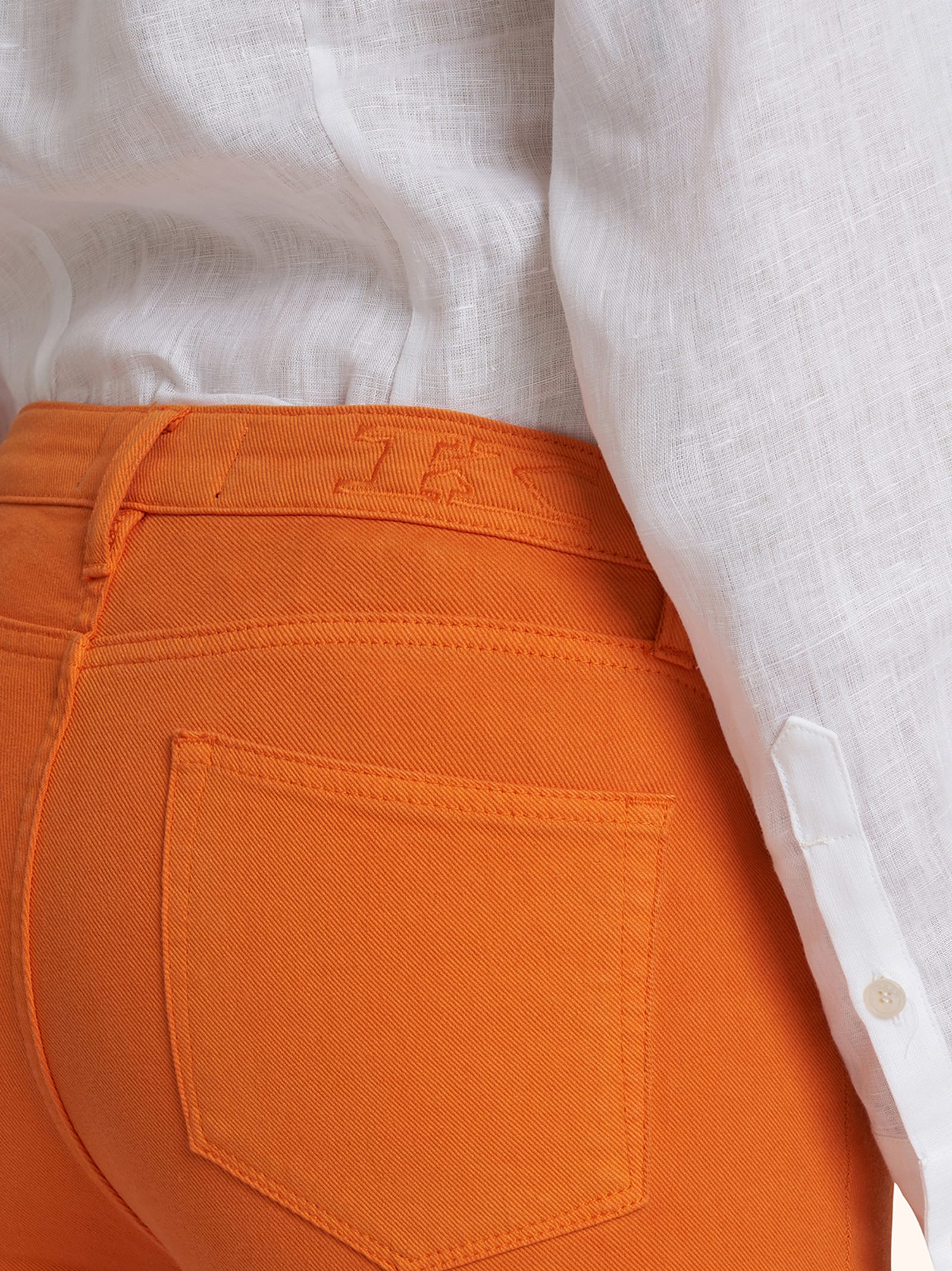 Shop Kiton Jns Trousers Cotton In Orange