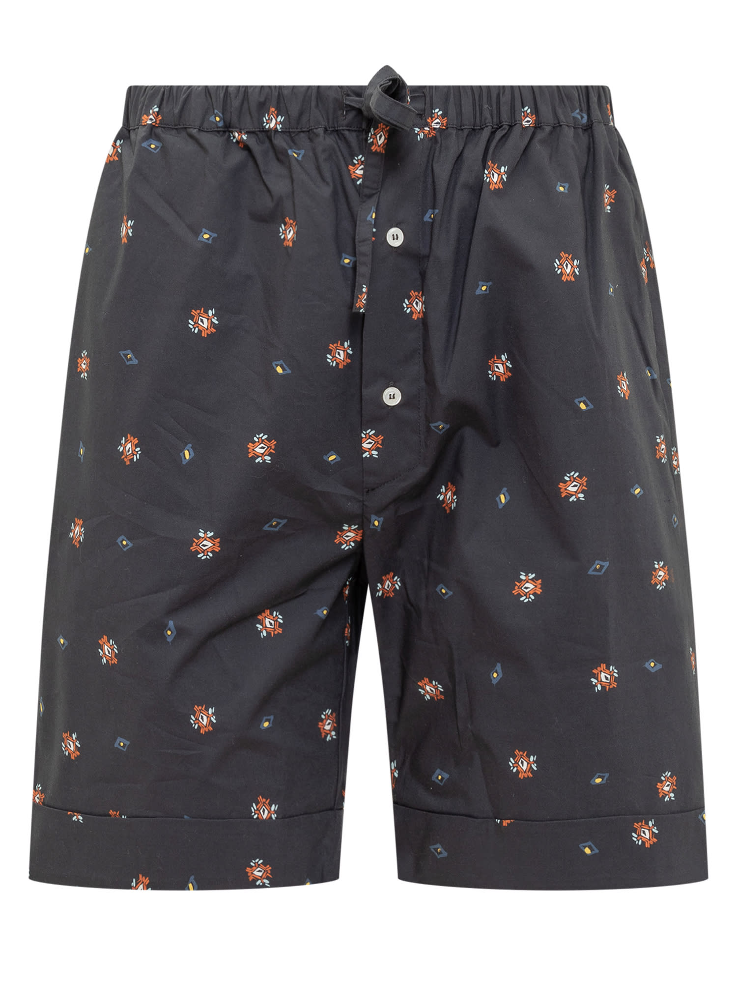 Shop Nick Fouquet Shorts With Print In Blue