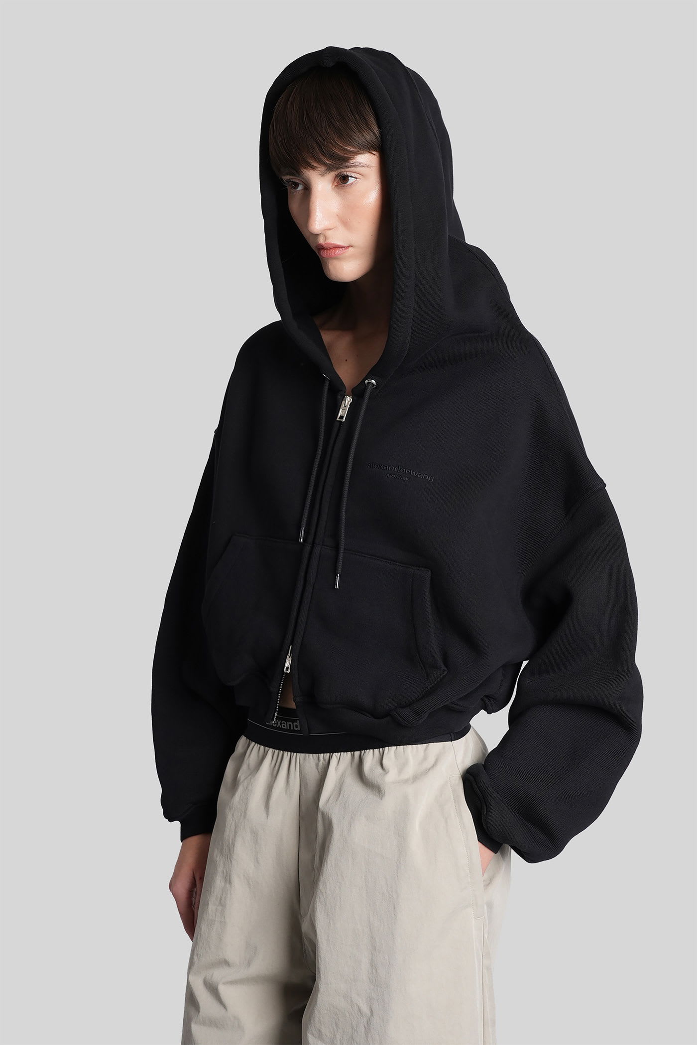 Alexander Wang Sweatshirt In Black Cotton In Black