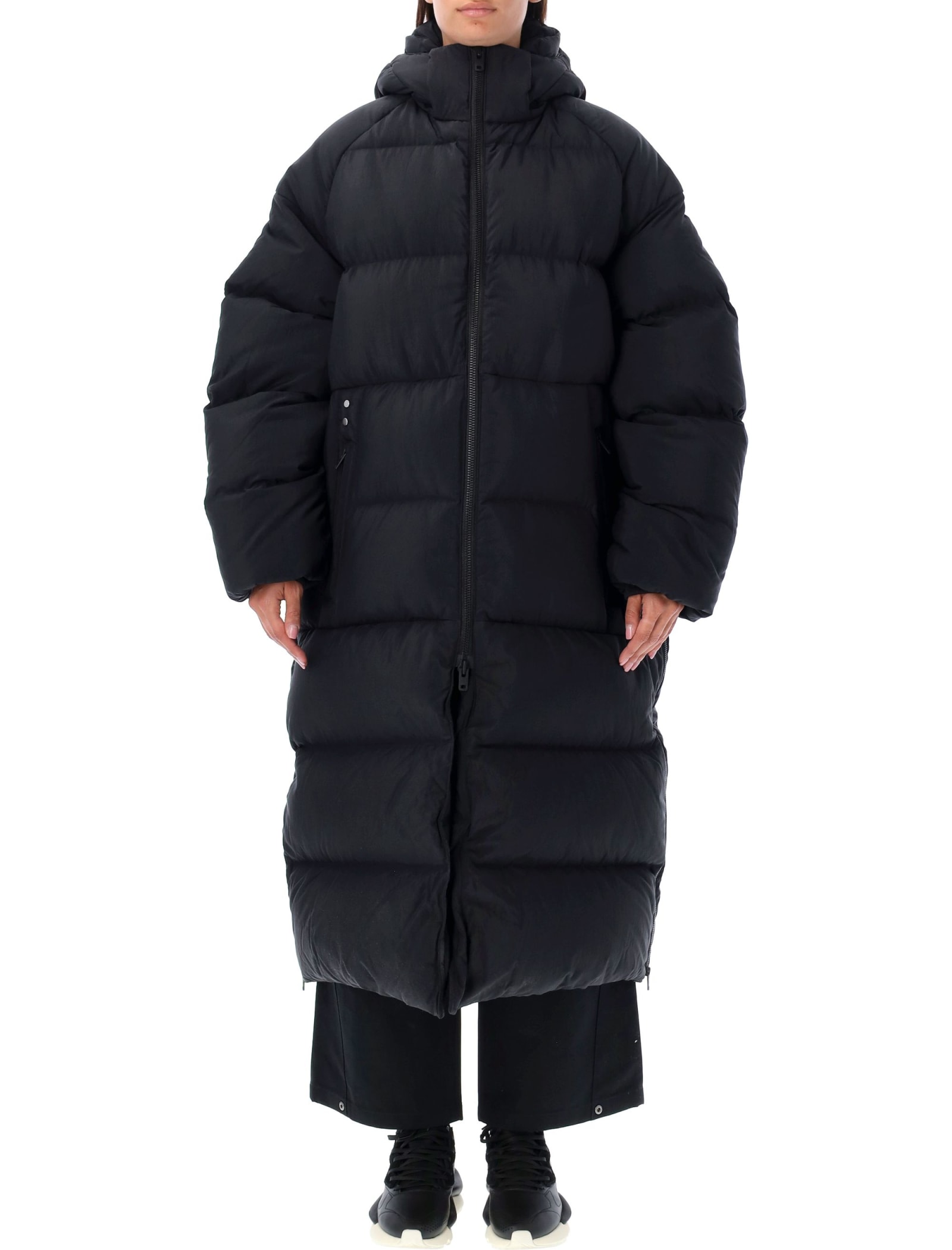 Y-3 Long Down Jacket In Black