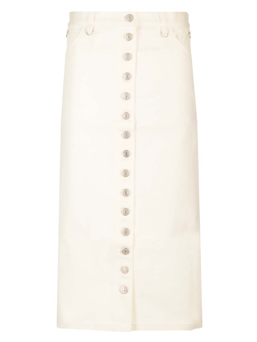 Shop Courrèges Denim Skirt In White