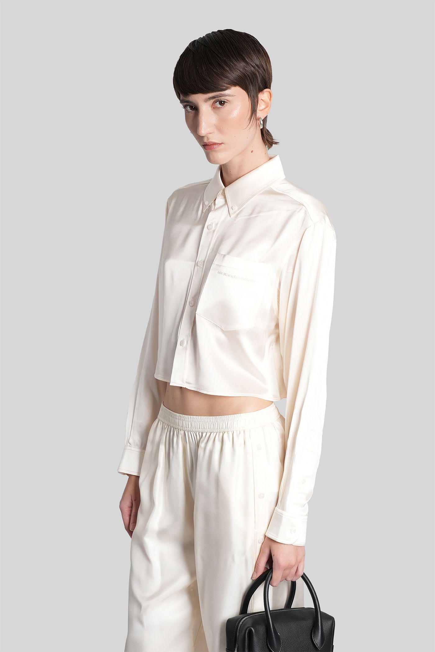 Alexander Wang Shirt In Beige Silk In Neutral