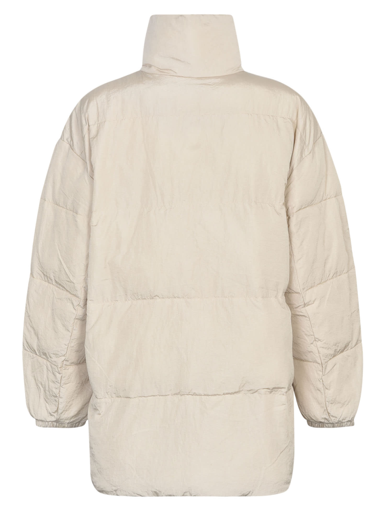 Shop Marant Etoile Side Chest Logo Padded Jacket In Beige