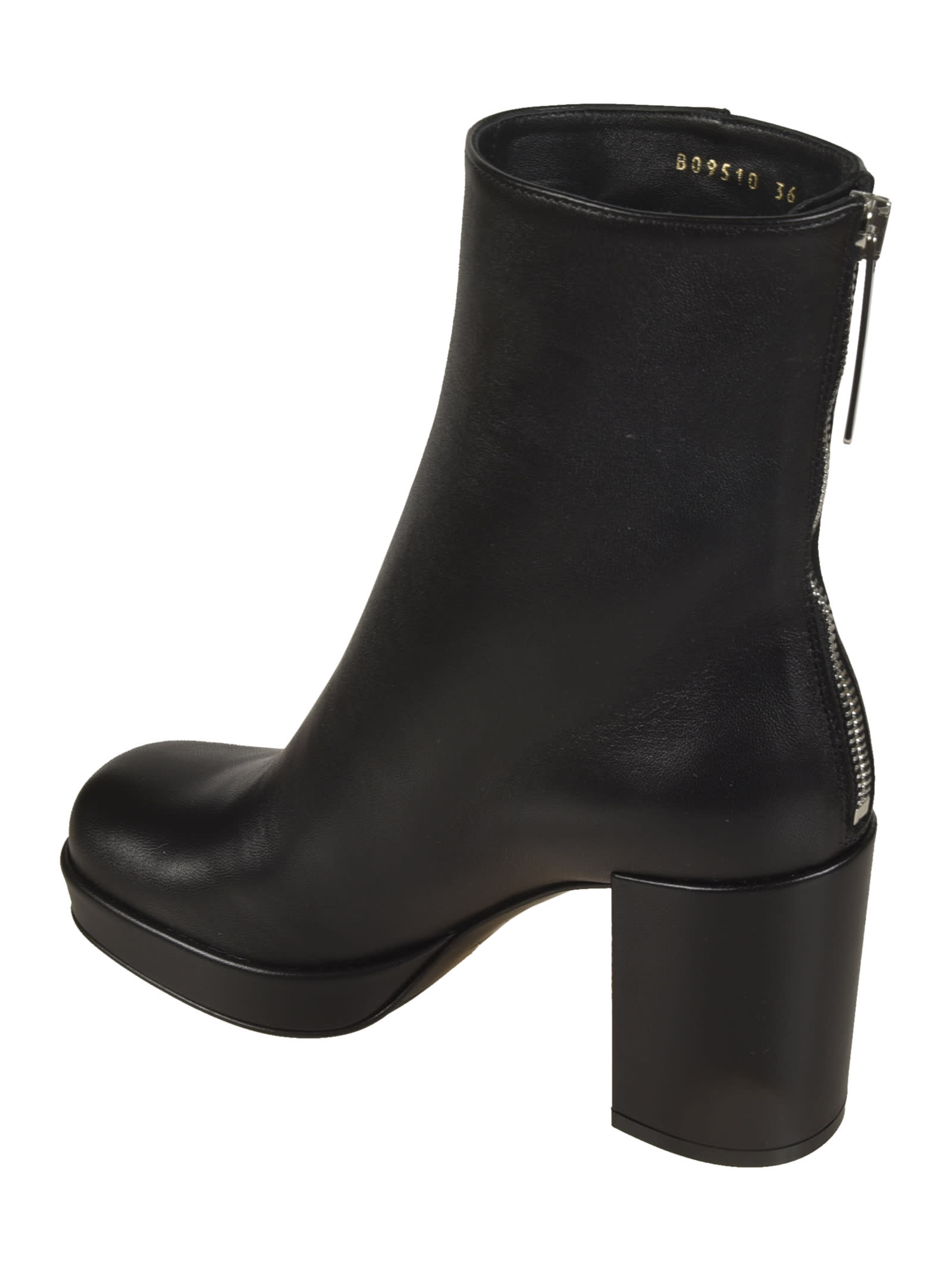 Shop Sergio Rossi Back Zip Classic Boots In Black