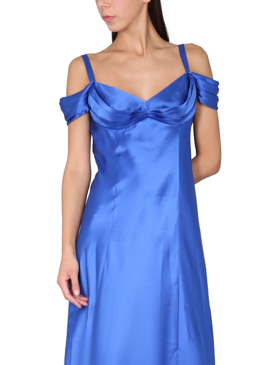 Alberta Ferretti Alberta Ferreti Off-the-shoulder Dress In Blue