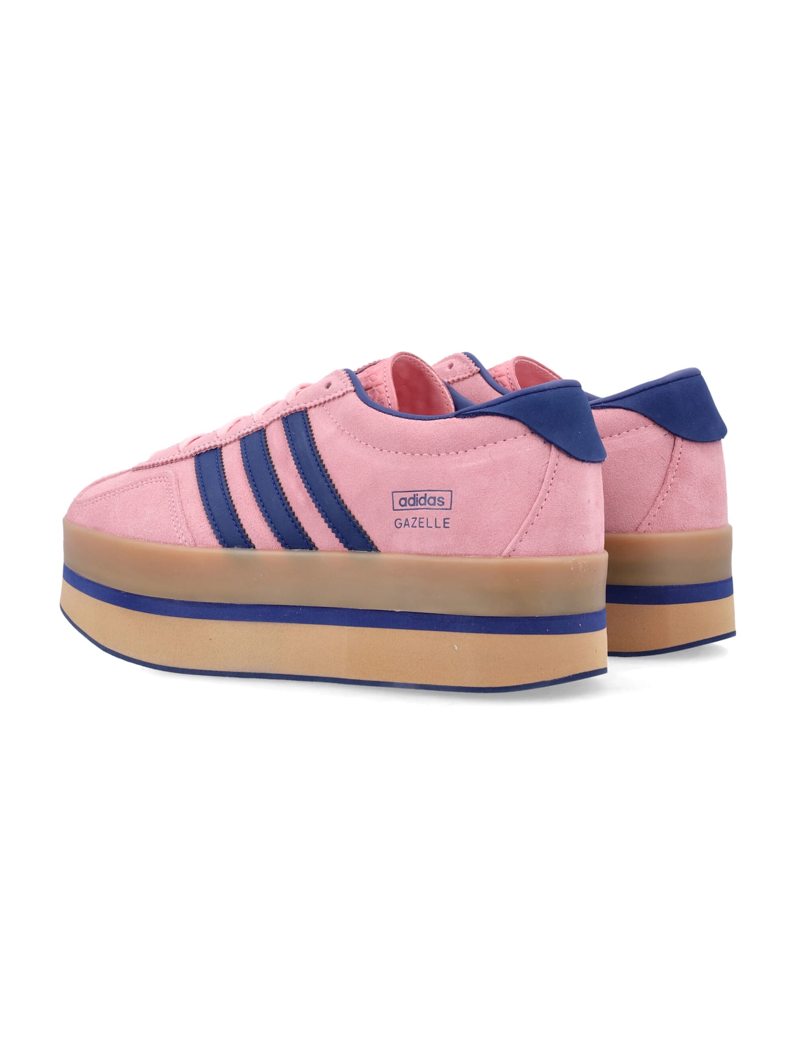 Adidas Originals Adidas Gazelle Stack Women S Platform Sneakers In Pink Suede And Navy Leather In Pink