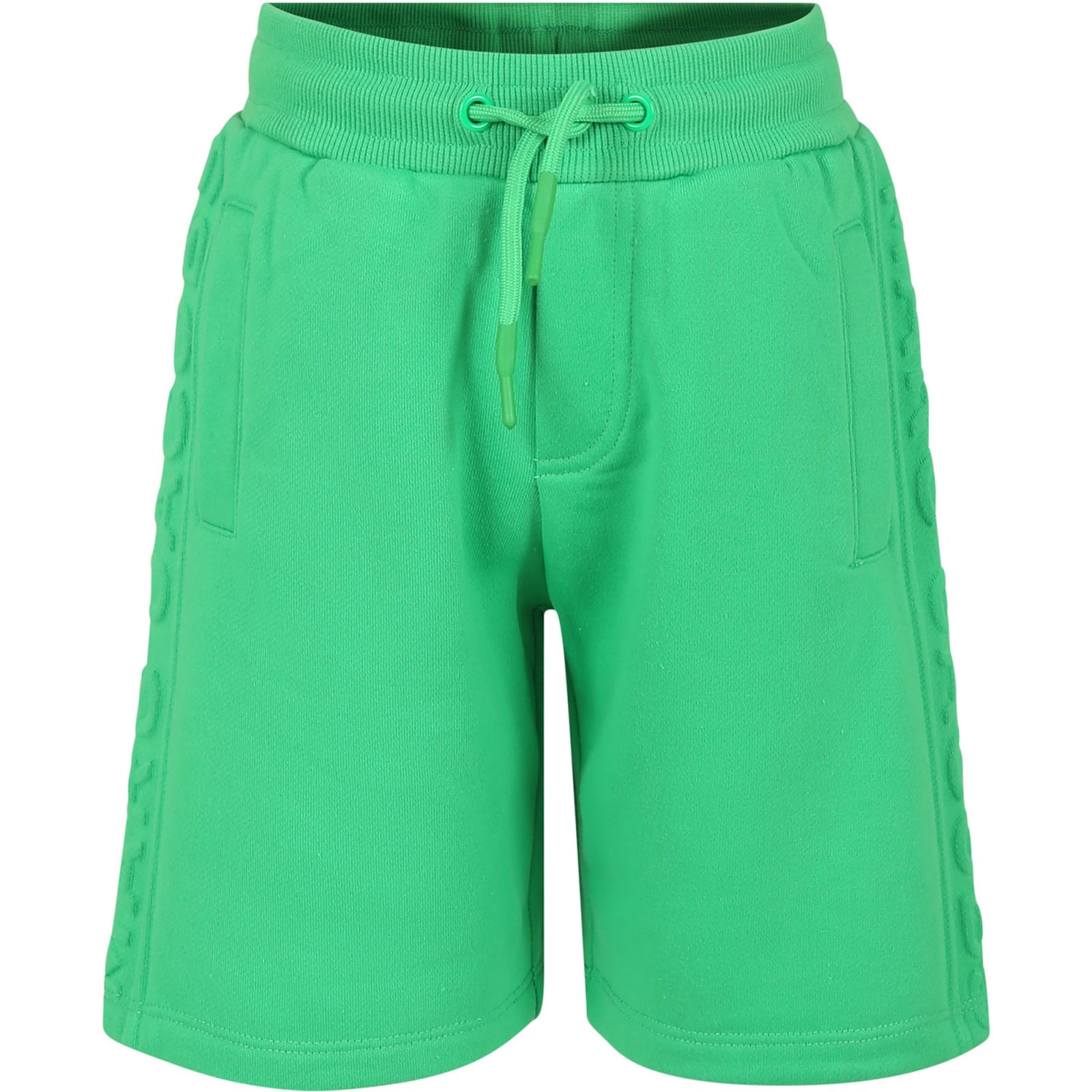 Shop Little Marc Jacobs Green Shorts For Boy With Logo