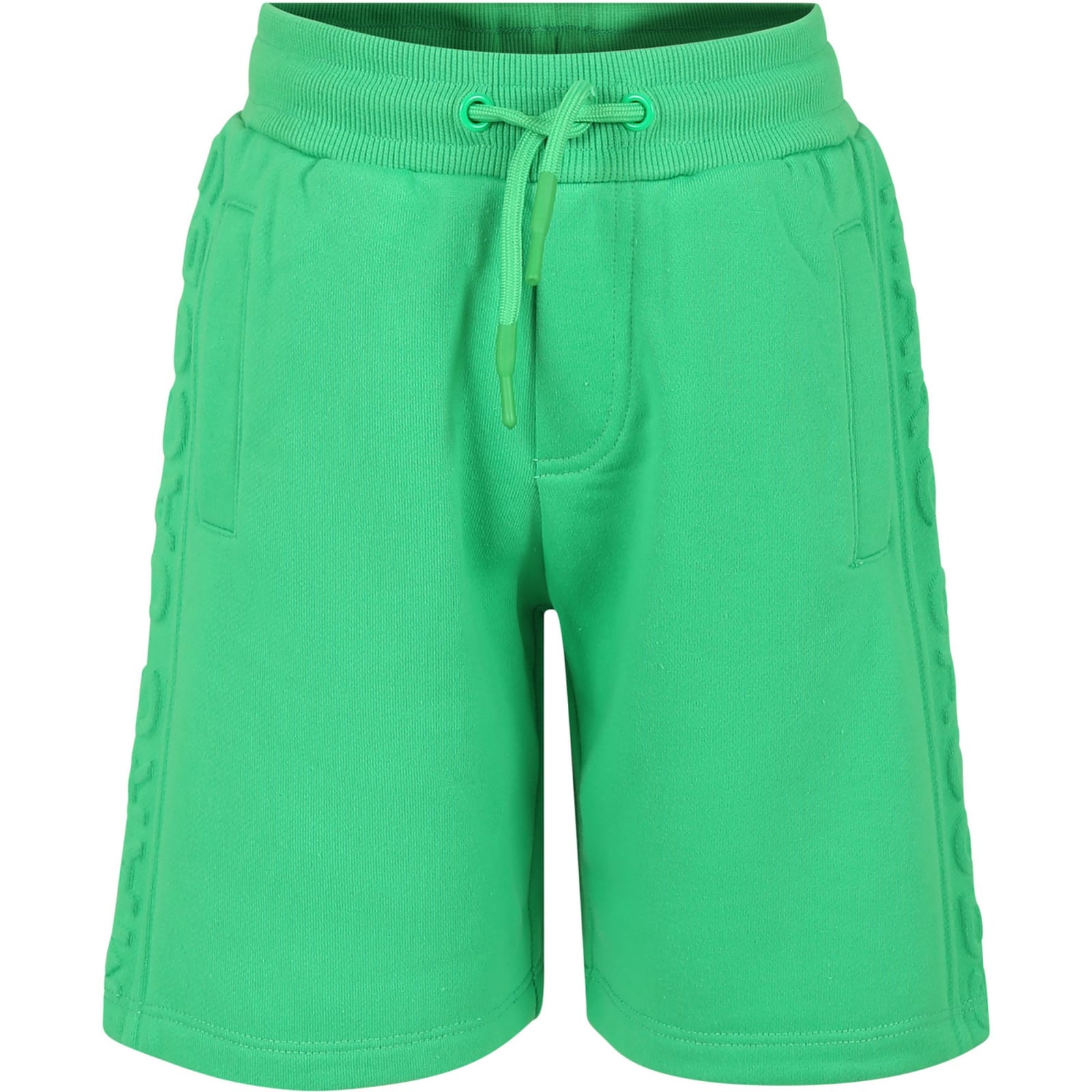 Marc Jacobs Green Shorts For Boy With Logo In Green