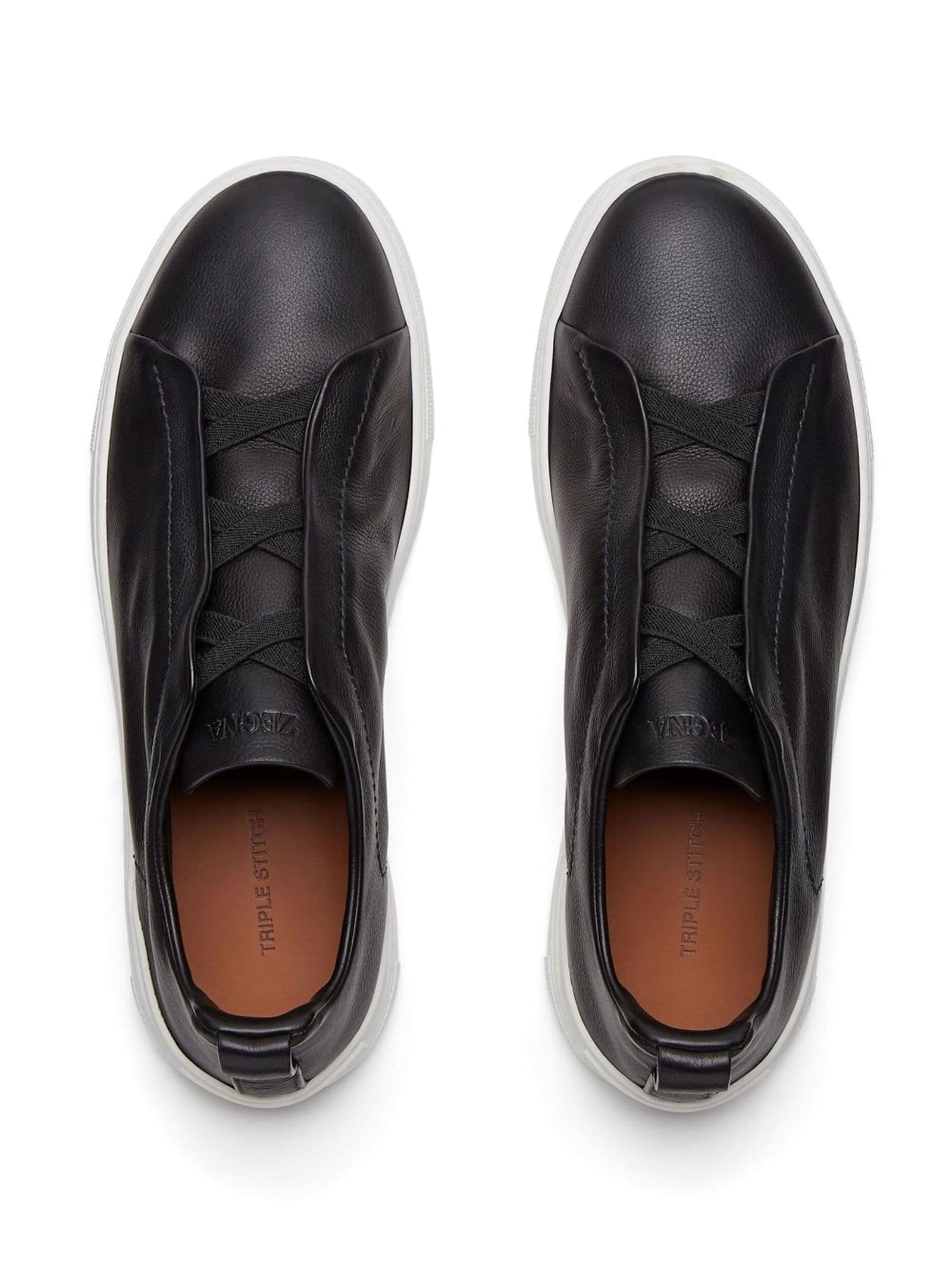 Shop Zegna Triple Stitch Secondskin Sneakers In Black