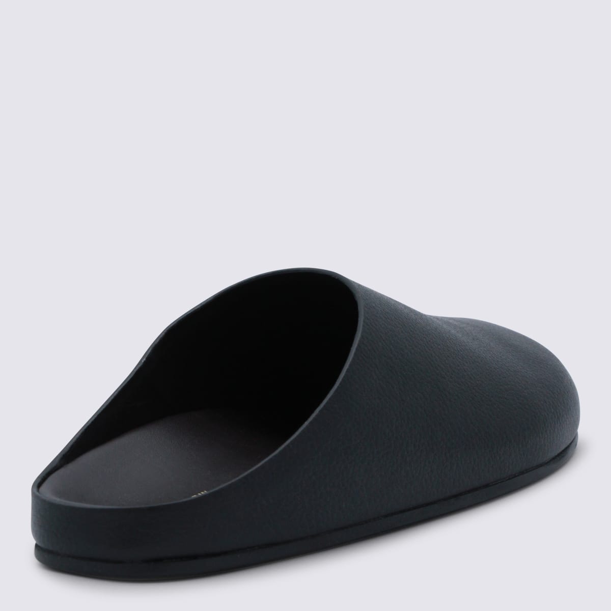 The Row Black Leather Flats In Black