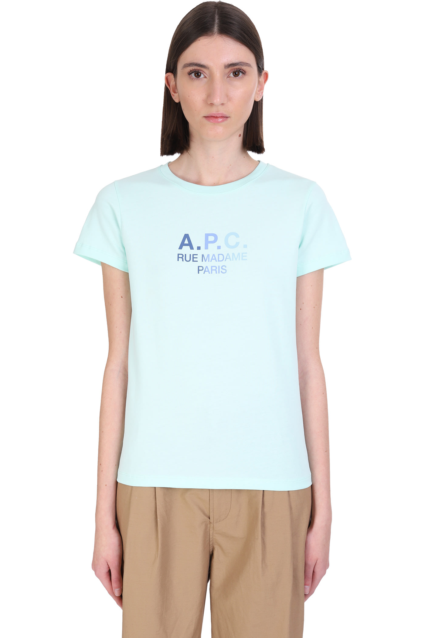 A.P.C. Jenny T-shirt In Green Cotton