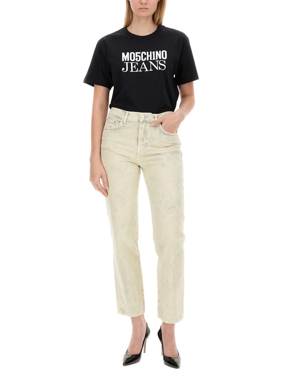 Shop M05ch1n0 Jeans Cropped Jeans In Denim