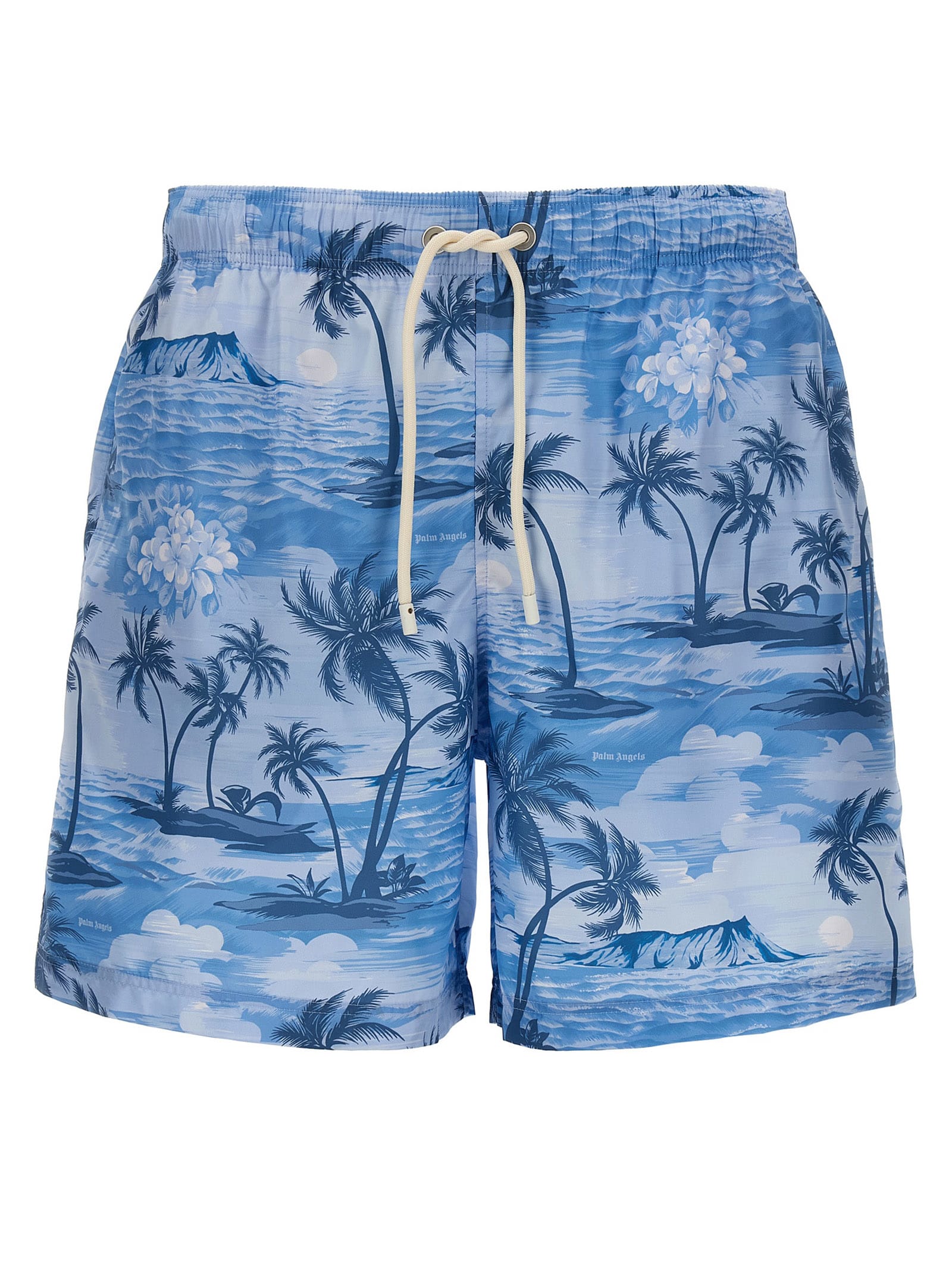 Shop Palm Angels Sunset Swim Shorts In Light Blue