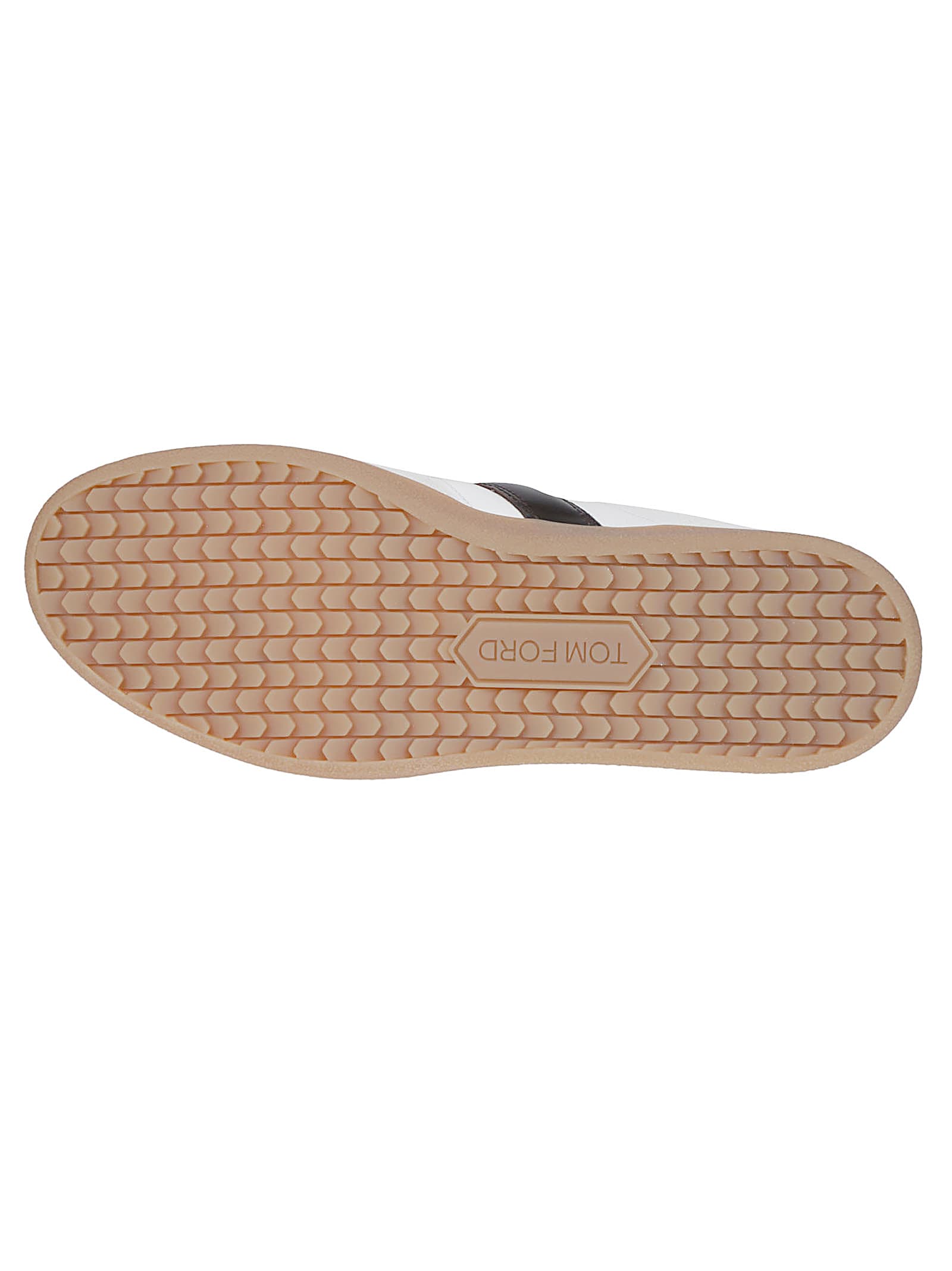 Tom Ford Archer White Low Top Sneakers With Logo Lettering On Tongue And Heel And Contrasting Heel In Leather In Multi