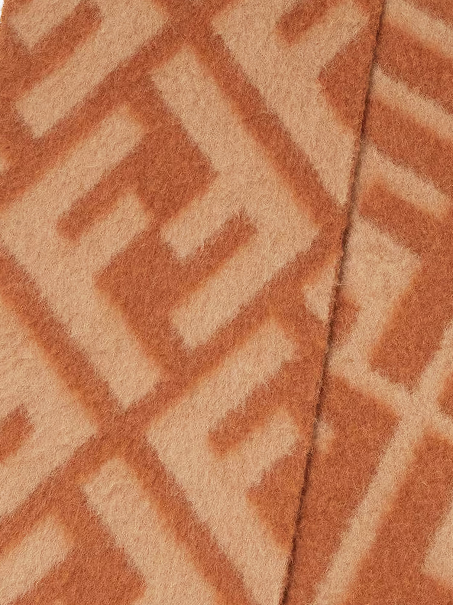 Fendi Brown Ff Alpaca And Wool Scarf In Brown