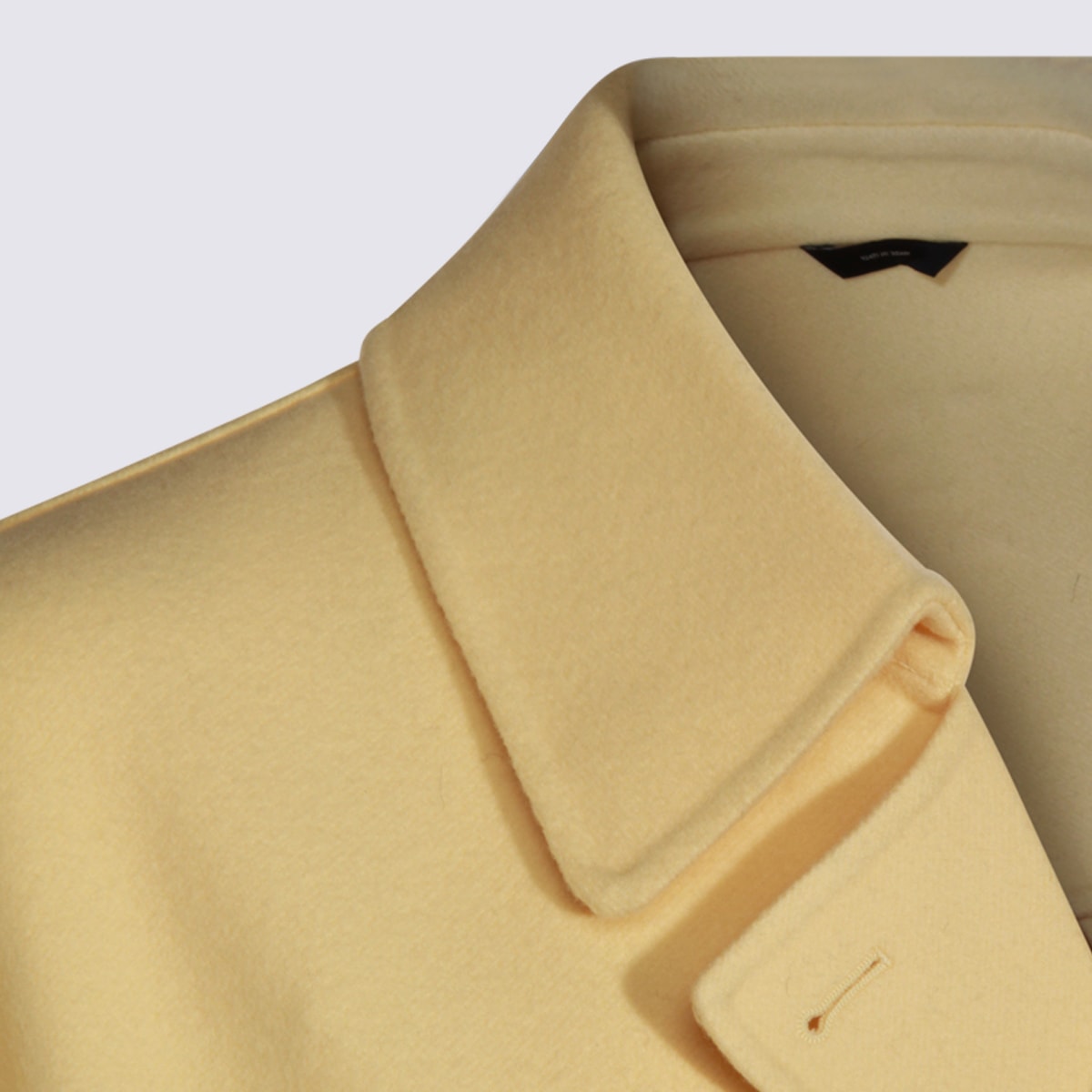 Fendi Yellow Wool Coat In Yellow
